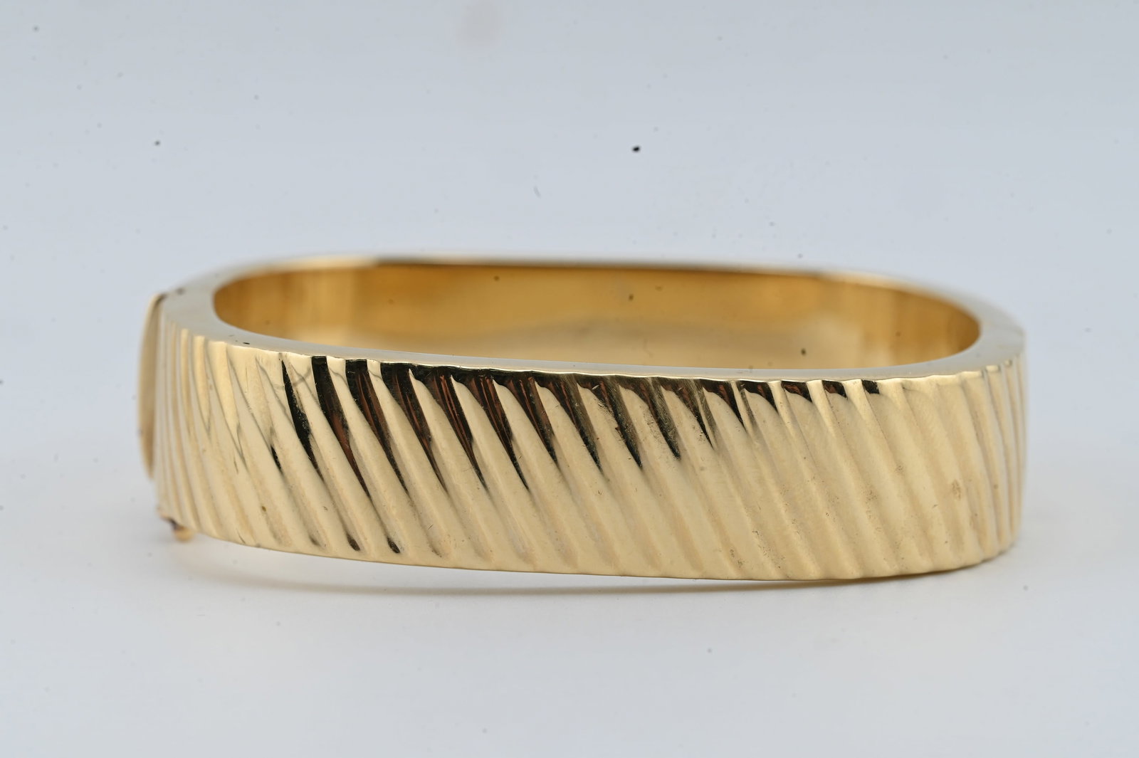 14K Yellow Gold Hinged Bangle Bracelet - 2