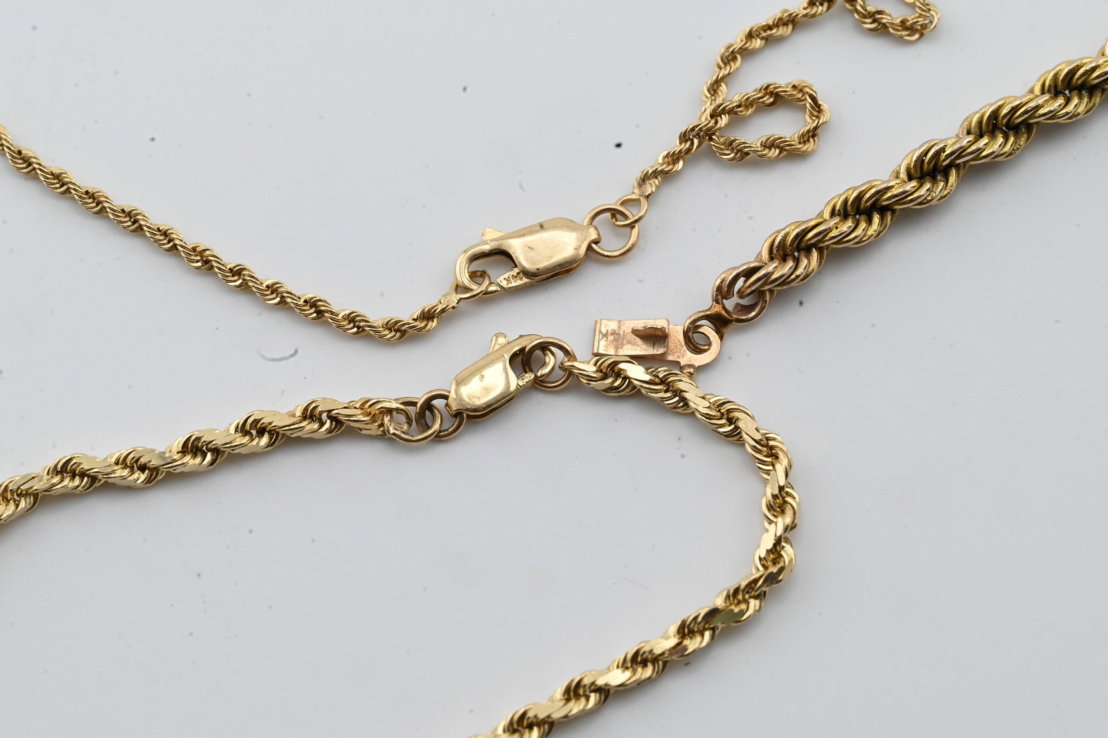 Three 14K Yellow Gold Rope Chains - 3