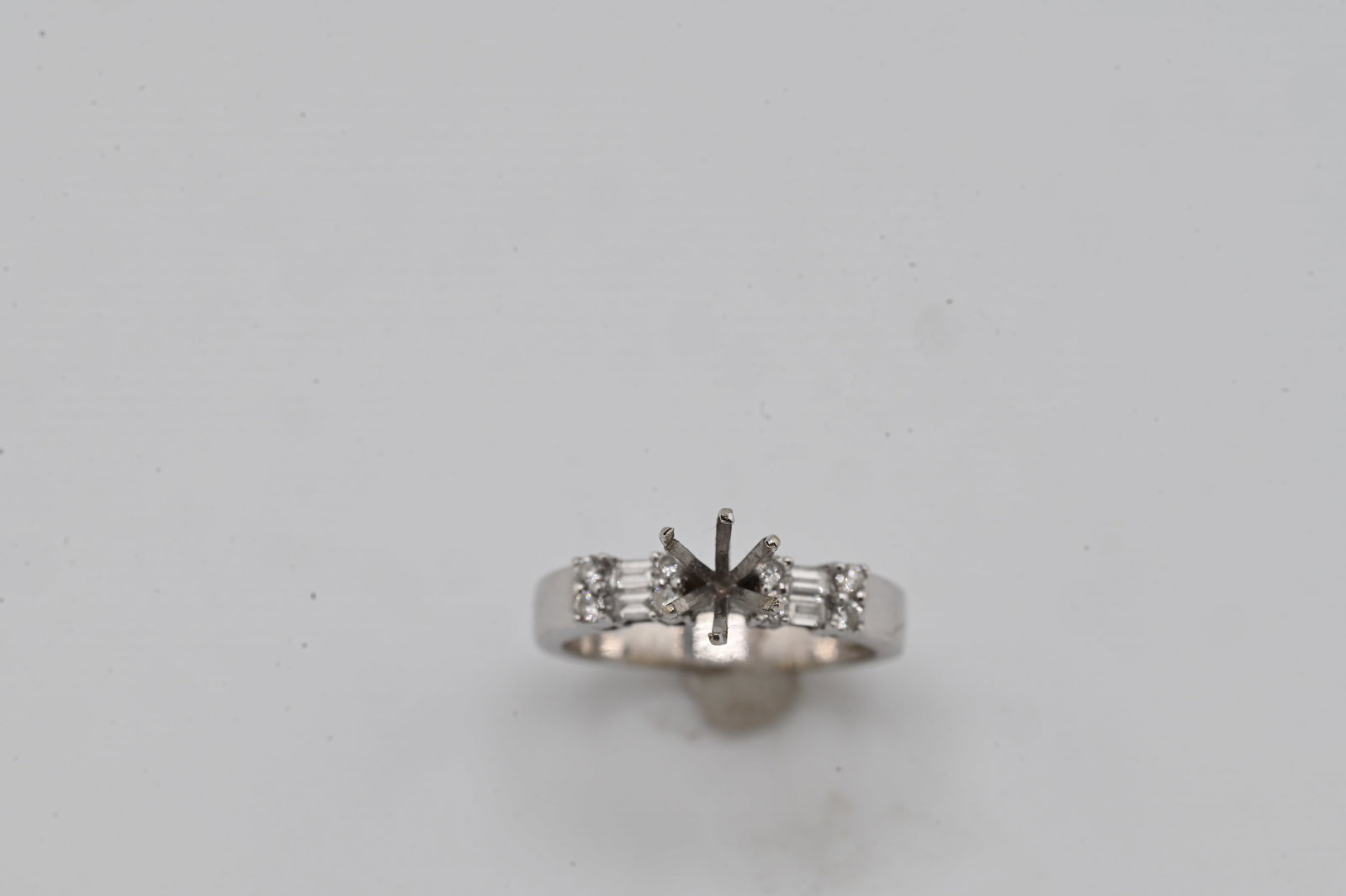 14K White Gold Engagement Ring Setting - 2