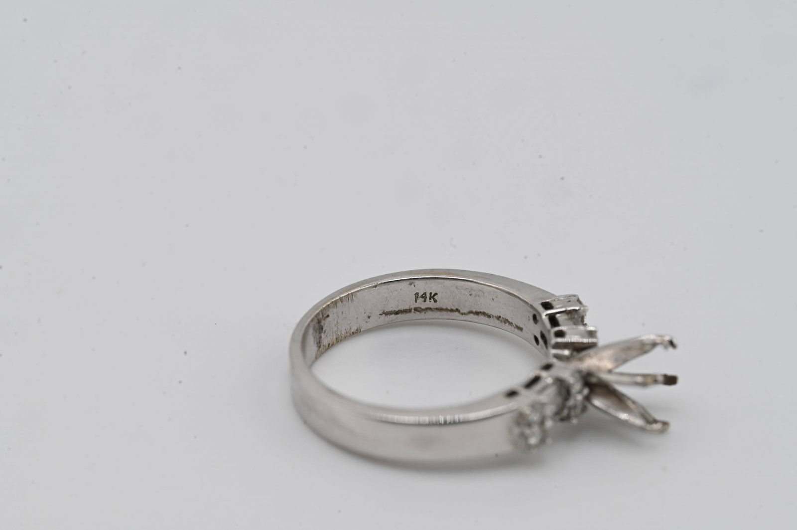 14K White Gold Engagement Ring Setting - 3