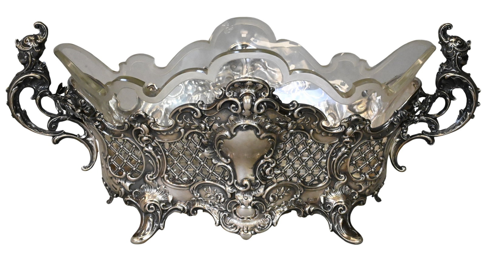 German 800 Silver and Glass Centerpiece Bowl (1 of 4)