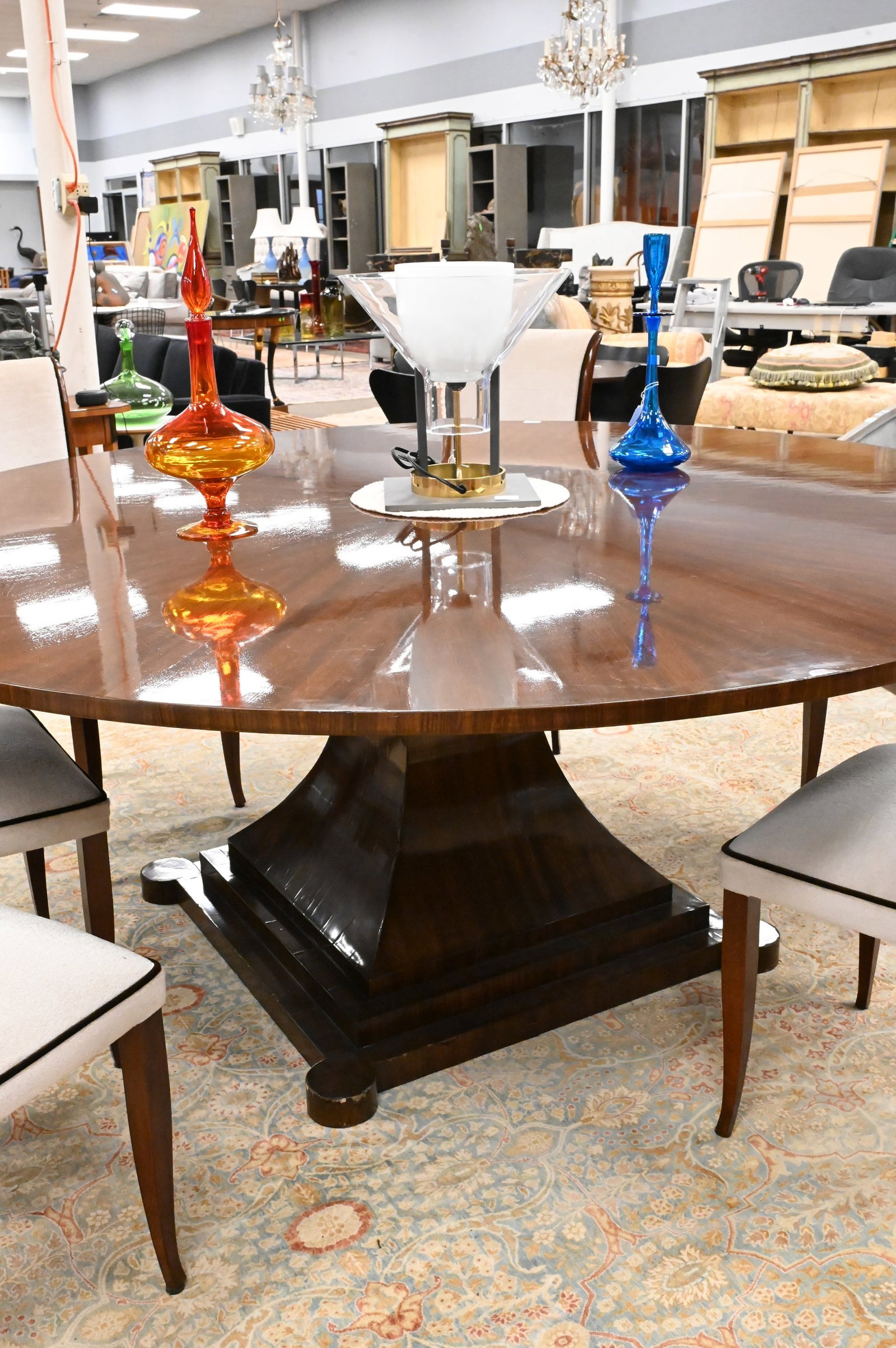 Contemporary Biedermeier Style Round Dining Table - 2