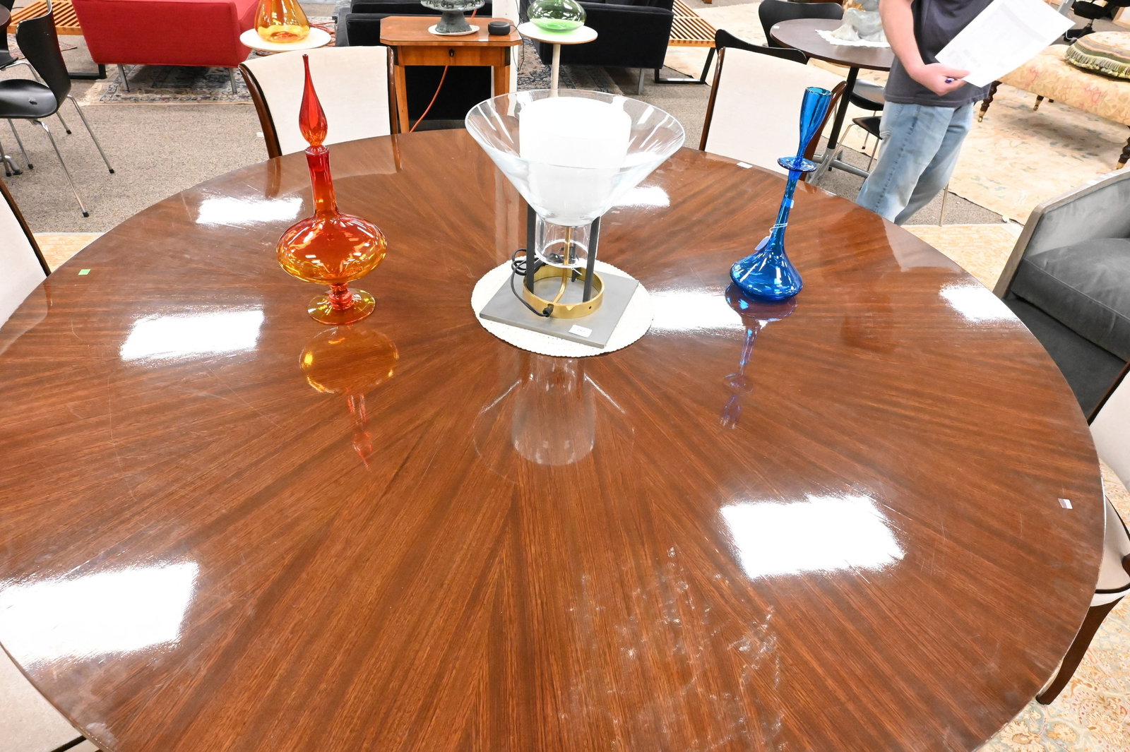 Contemporary Biedermeier Style Round Dining Table - 4
