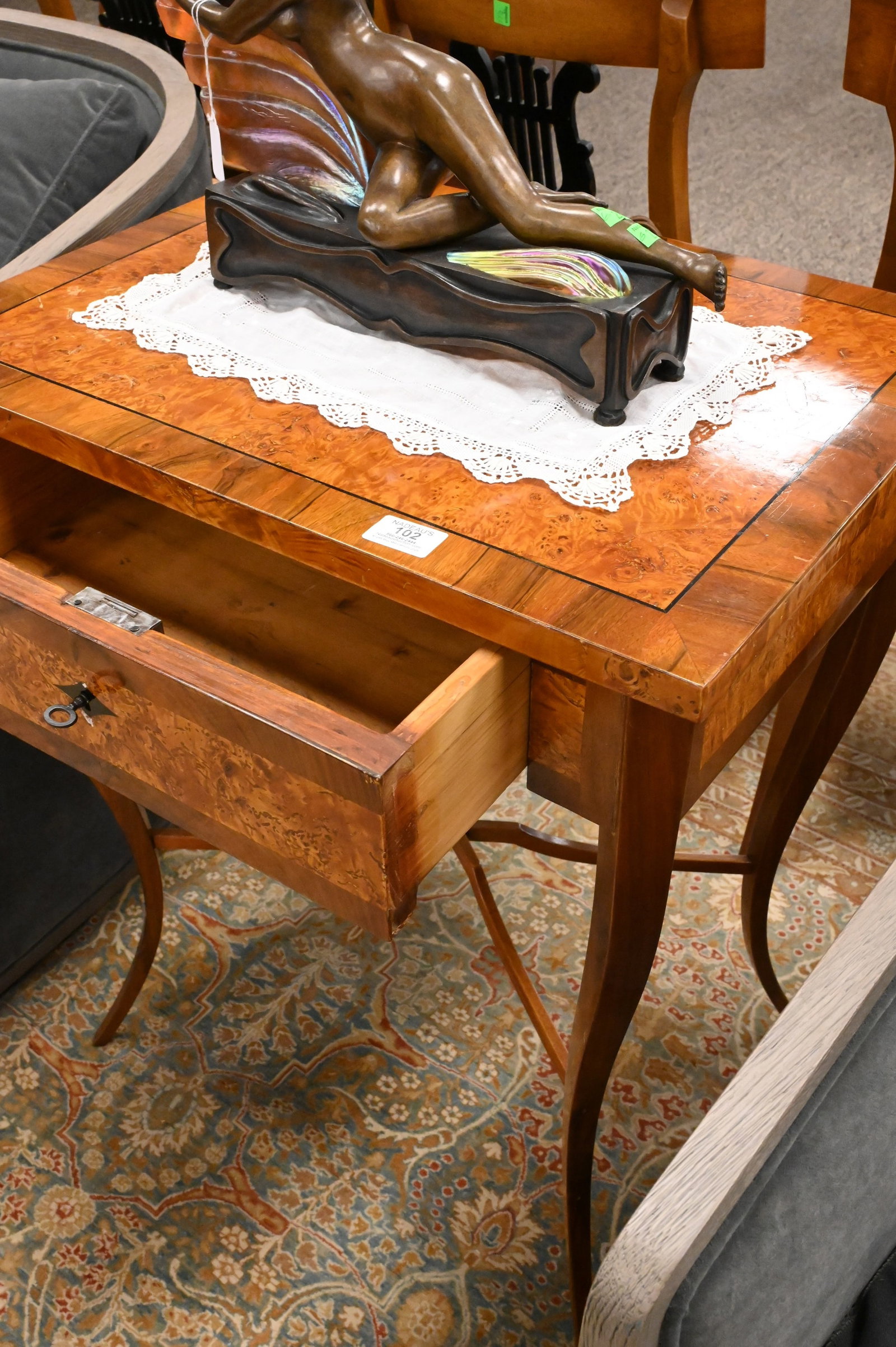 Biedermeier Burlwood Table - 2