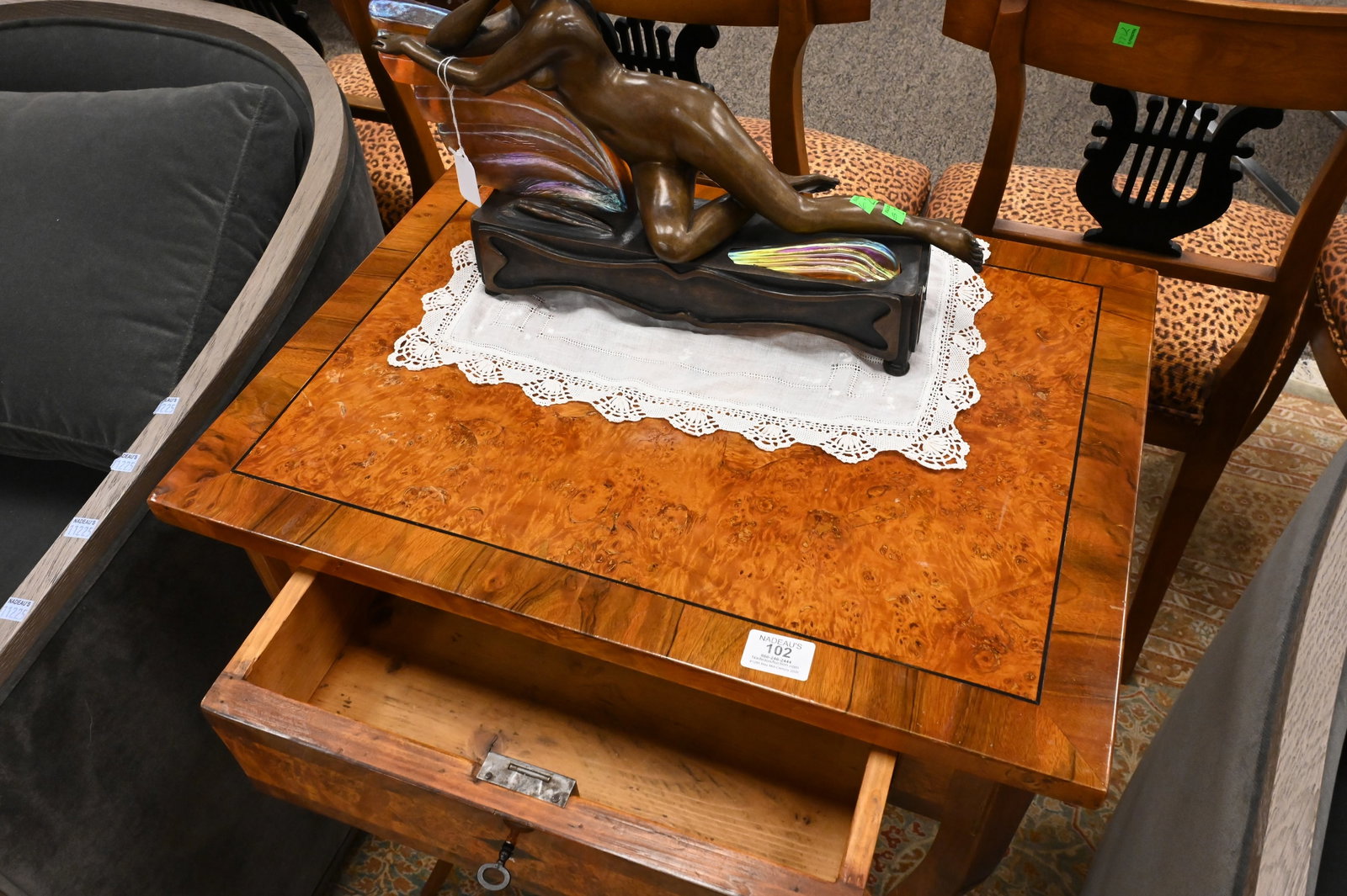 Biedermeier Burlwood Table - 3