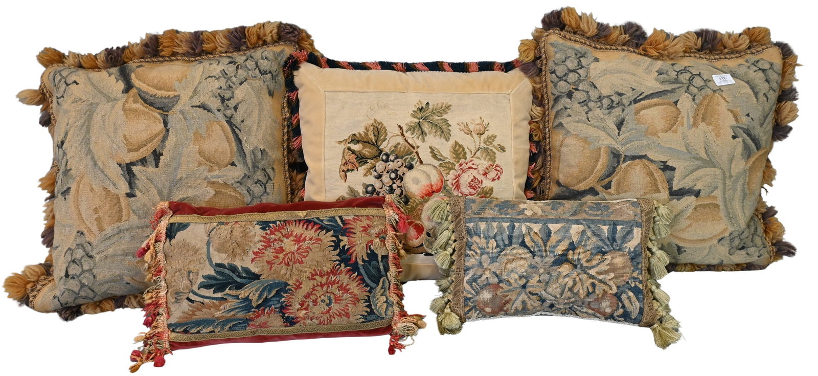 Five Needlework Floral Decorative Throw Pillow (1 of 7)