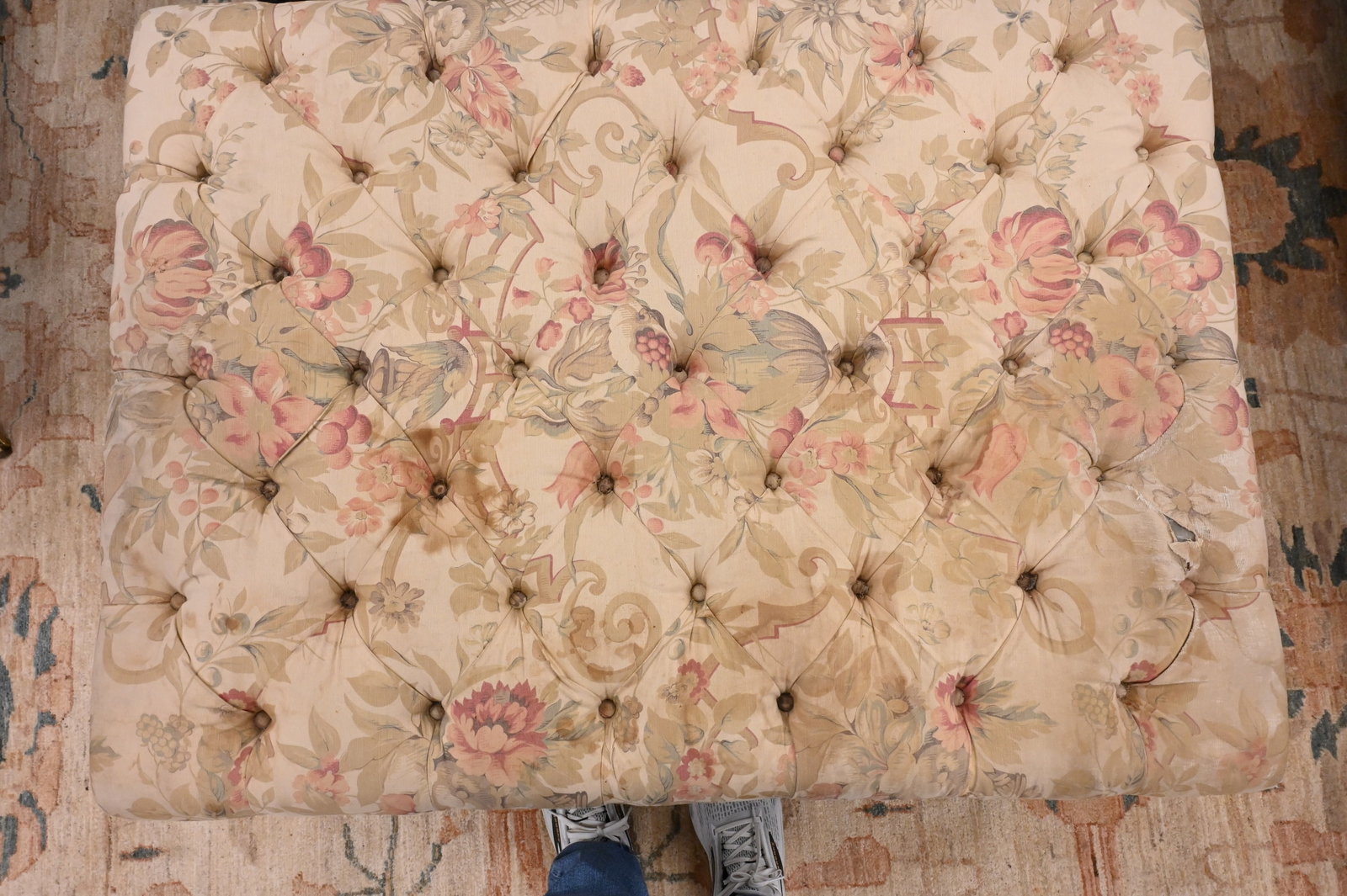 George Smith Upholstered Ottoman - 4