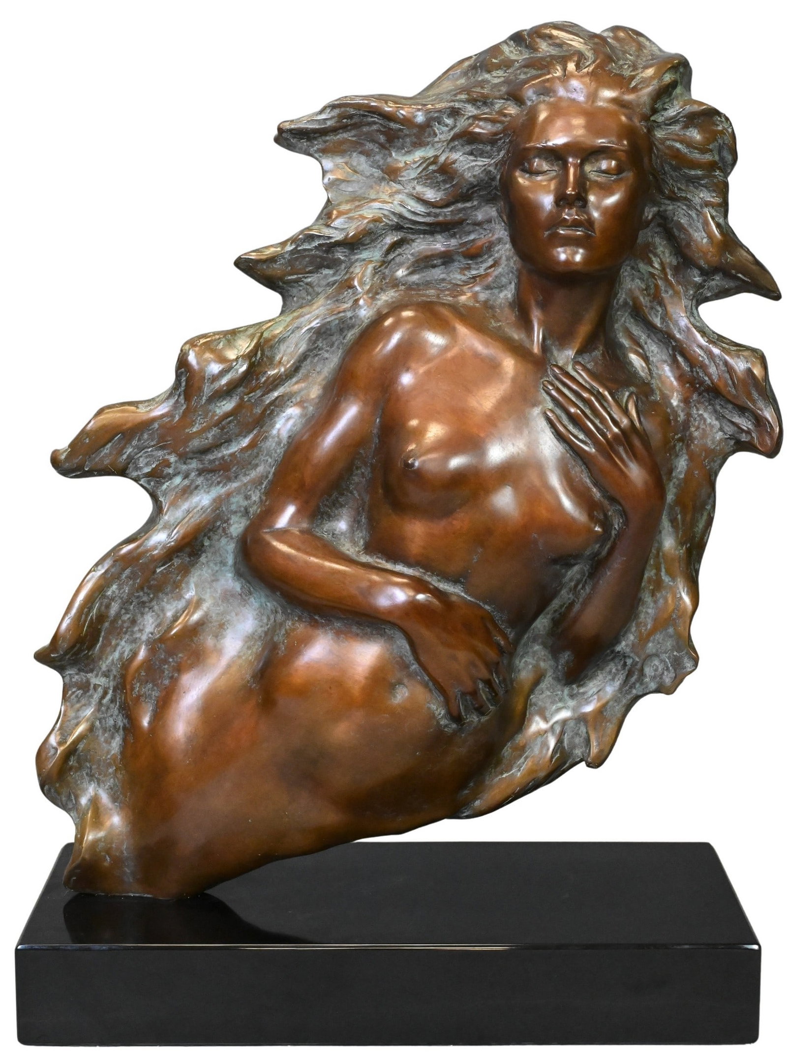 Frederick Hart (American, 1943-1999): Frederick Hart (American, 1943-1999) "Awakening of Eve," 1994 Patinated bronze on base, edition 121/350 Signed and dated to bottom Hart 1994 Height 20 inches, width 15 inches