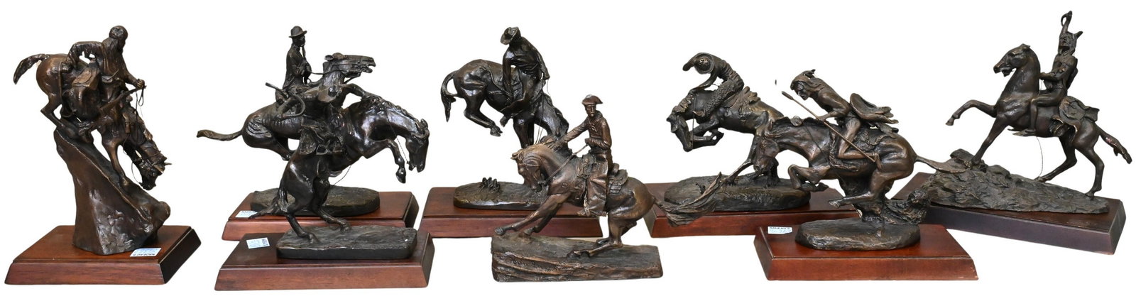 Set of Eight Bronzes after Frederic Remington (American 1861-1909) (1 of 7)
