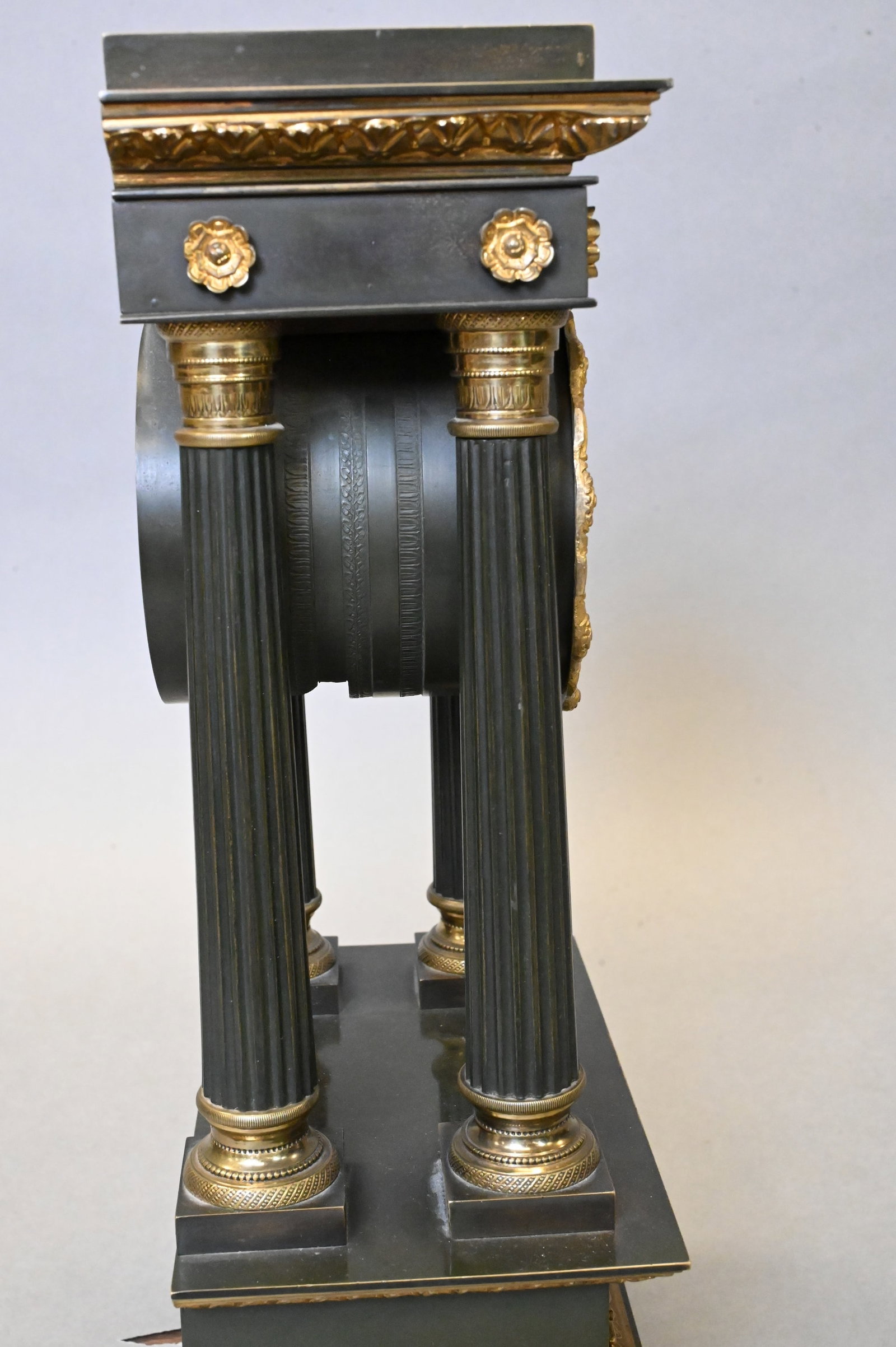 French Empire Style Ormolu Mounted Mantel Clock - 4