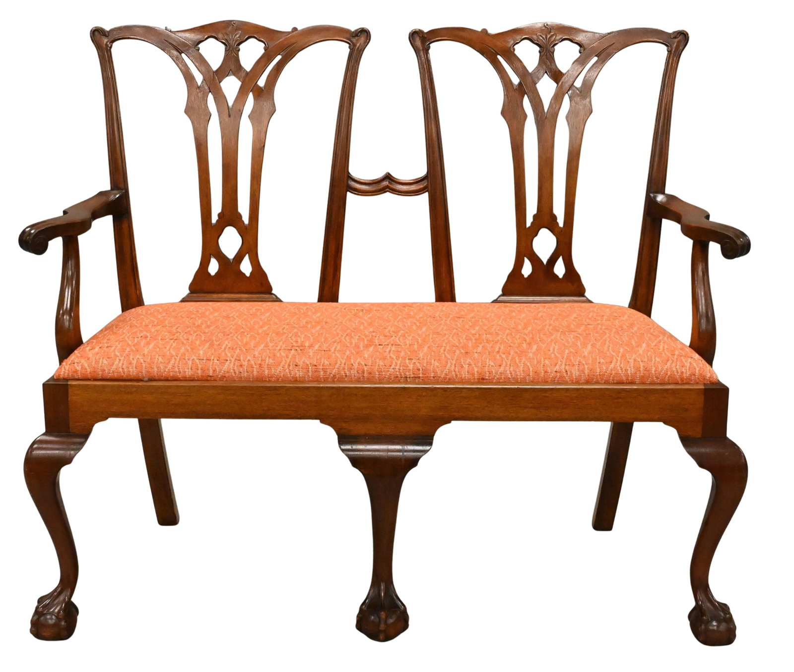 Margolis Bench Mahogany Double Chair Back Settee (1 of 6)