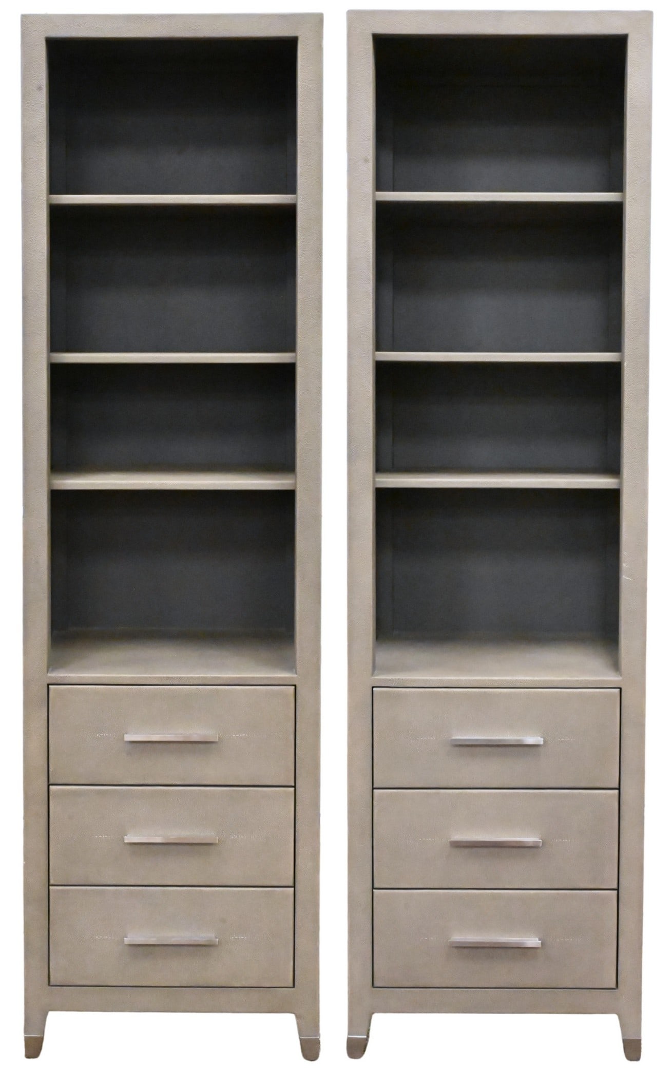 Two Restoration Hardware Faux Shagreen "Graydon" Cabinets (1 of 5)