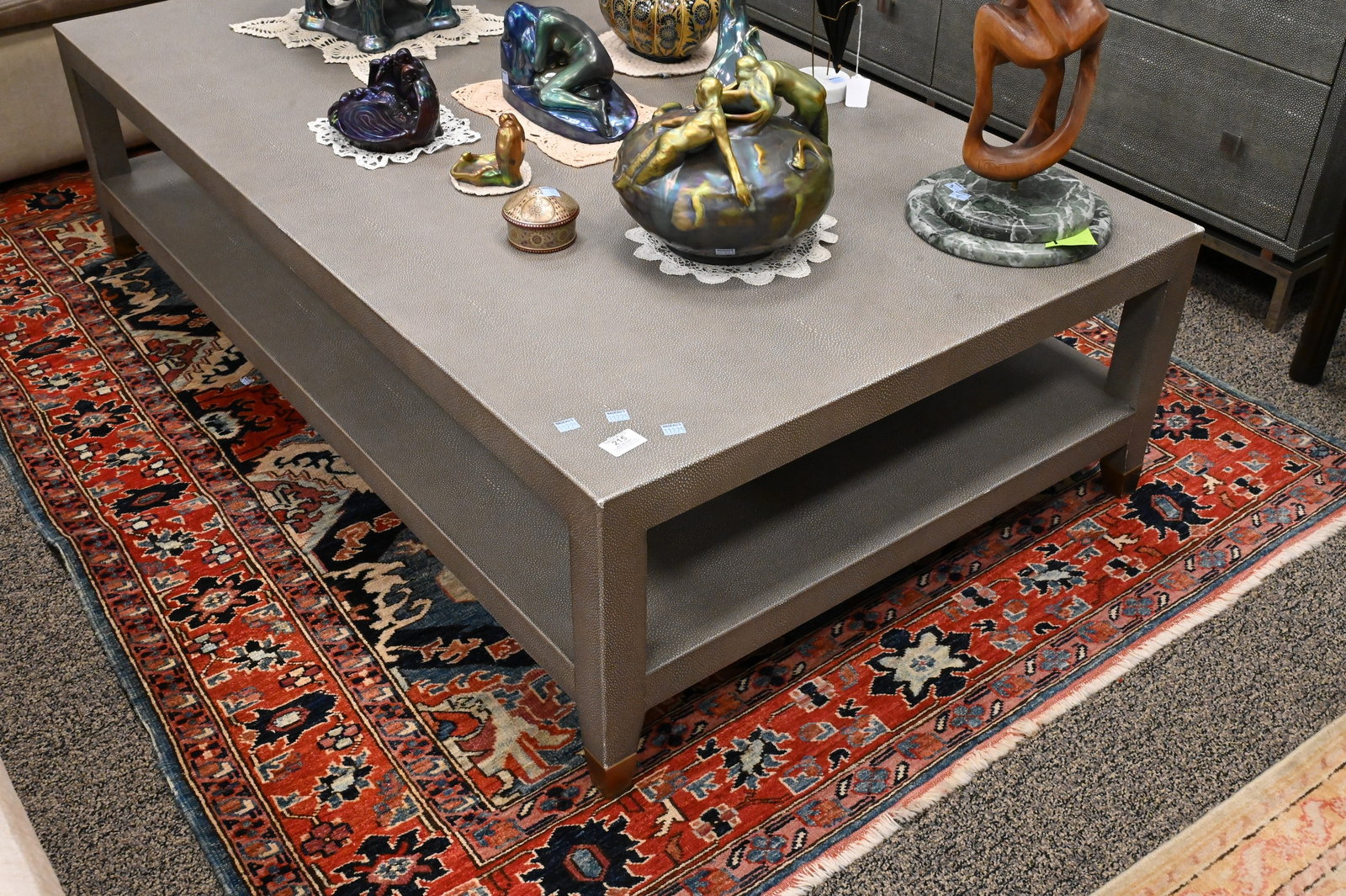 Restoration Hardware "Graydon" Shagreen Coffee Table - 2