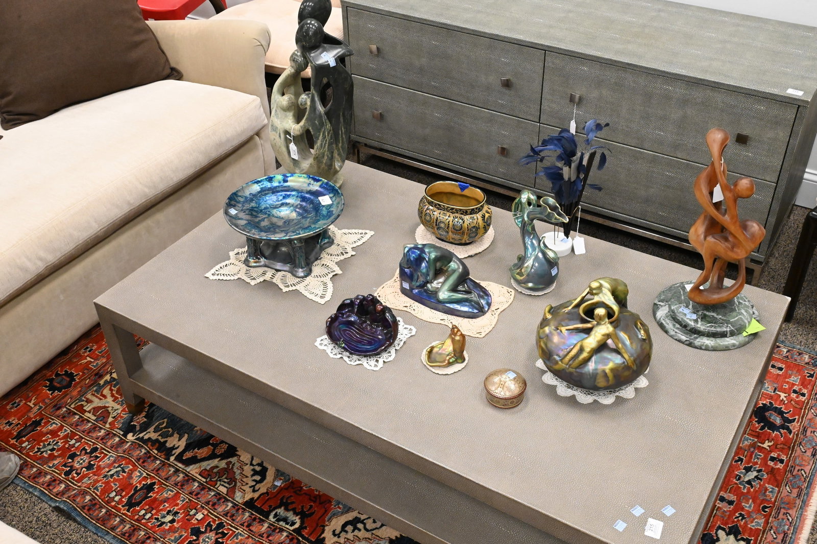Restoration Hardware "Graydon" Shagreen Coffee Table - 4