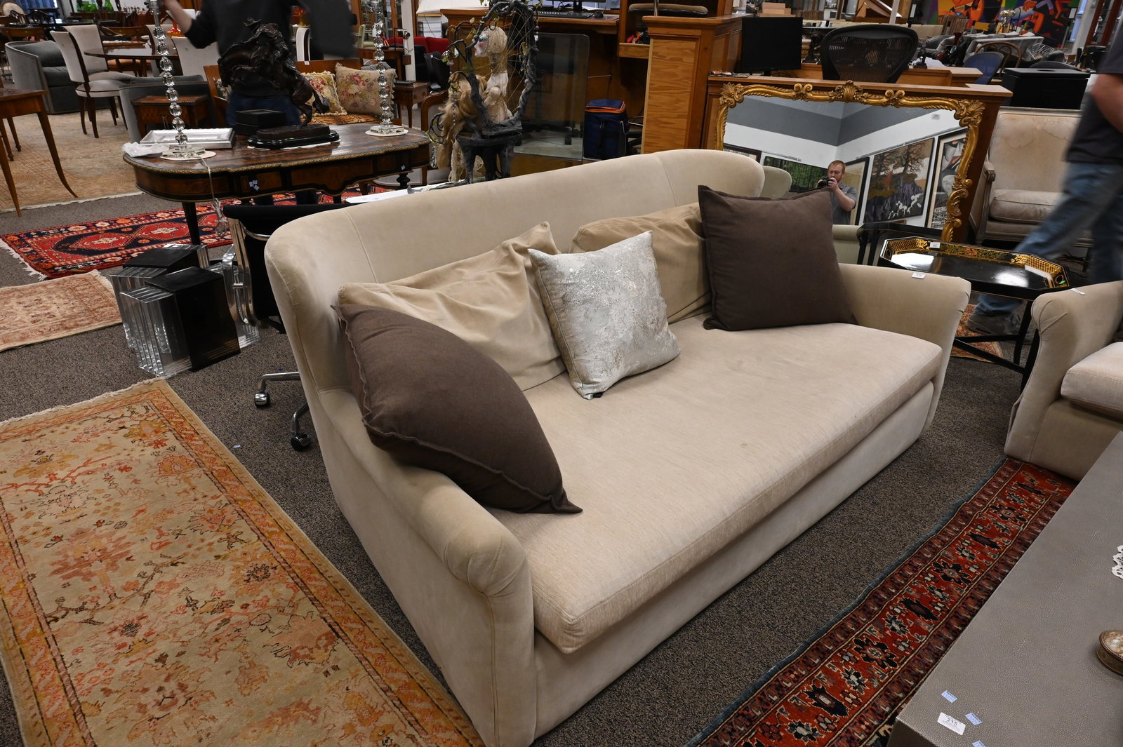 Restoration Hardware "Belgian Wingback" Upholstered Sofa - 2