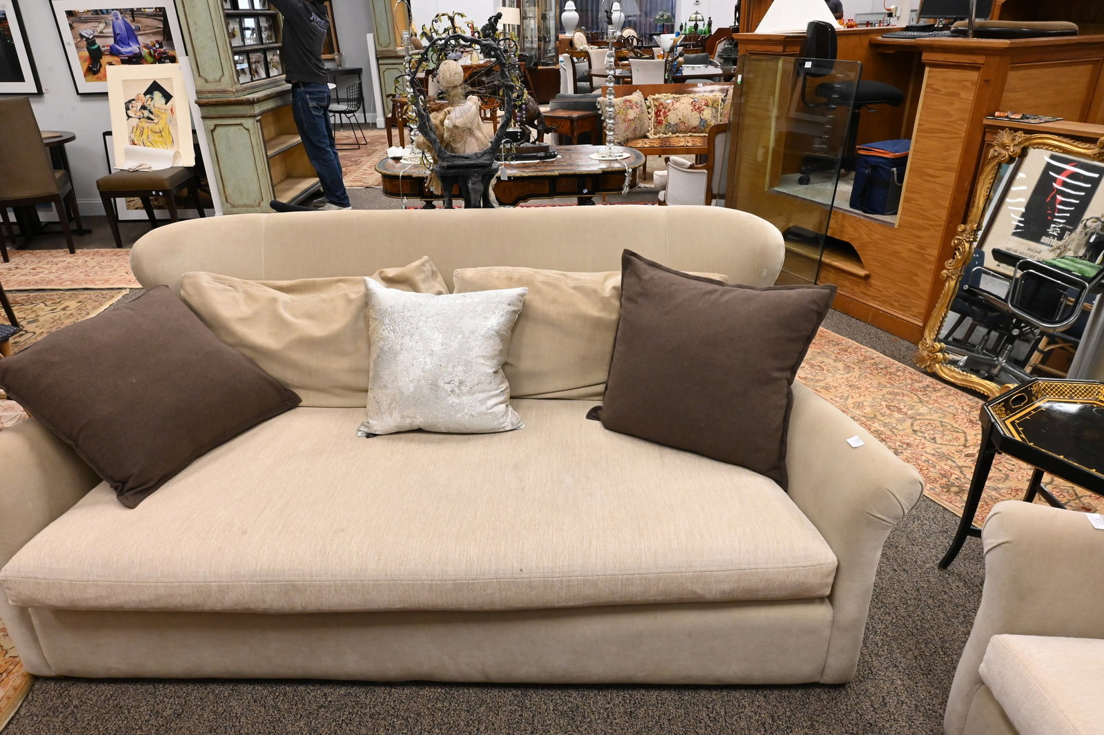 Restoration Hardware "Belgian Wingback" Upholstered Sofa - 3