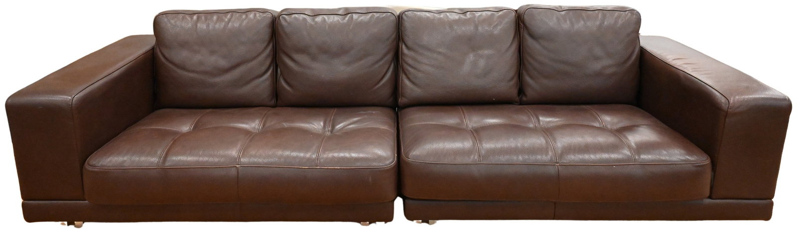 Gamma Arredamenti Contemporary Italian Brown Leather Two Part Sofa (1 of 6)