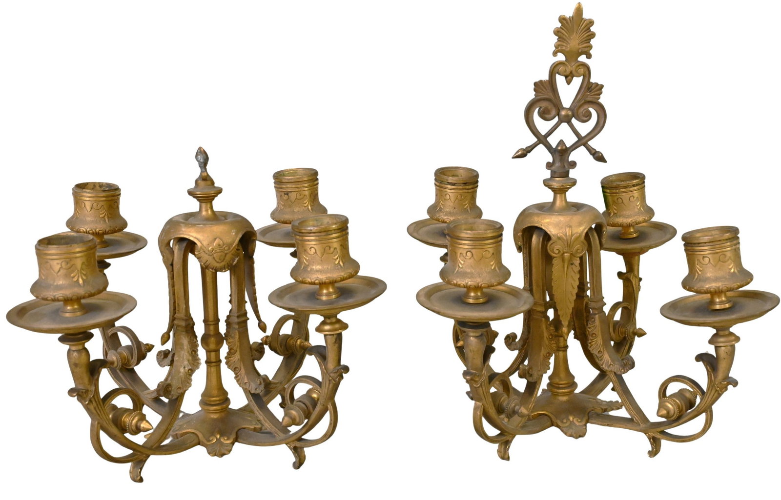 Pair of Gilt Metal Four Light Sconces (1 of 5)
