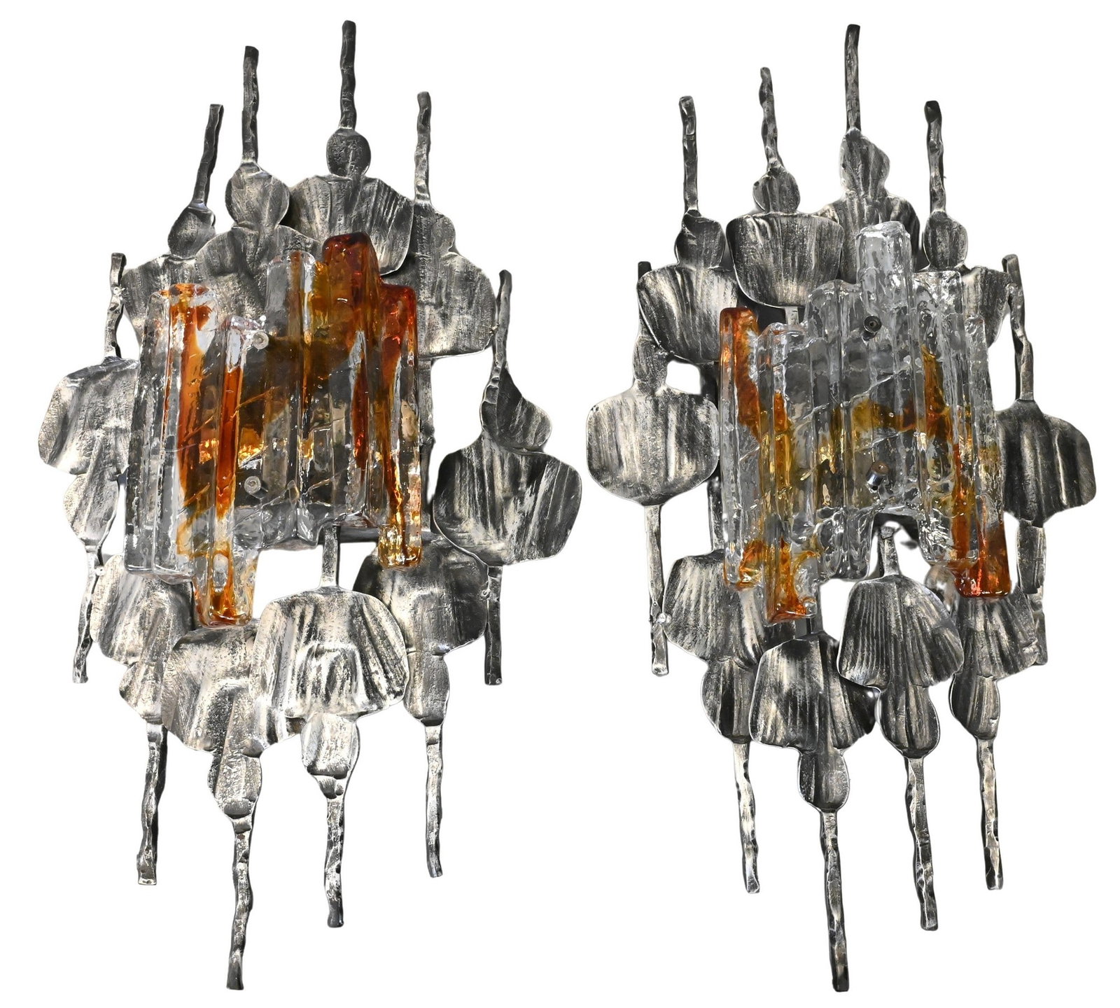 Pair of Tom Ahlstrom and Hans Ehrich 1970s Swedish Brutalist Wall Sconces (1 of 5)