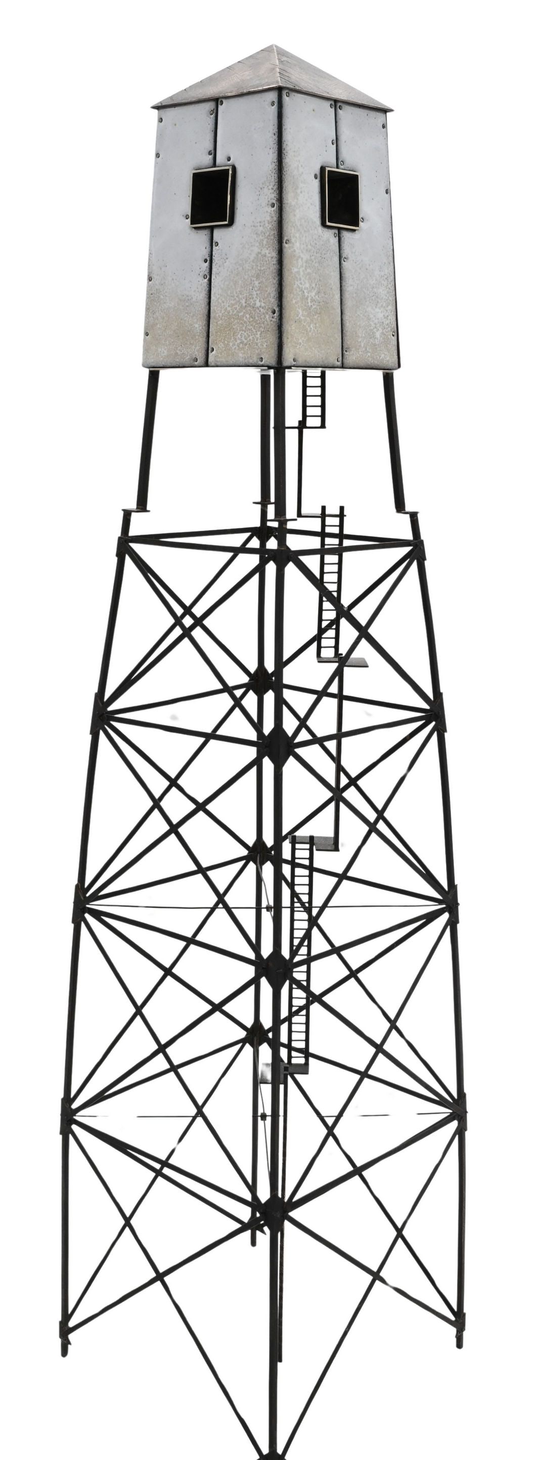Robert Farrell (American B.1960): Robert Farrell (American B.1960) "Illumination", Fire Tower, 2017 Sterling silver, kiln-fired glass enamel on copper, nickel silver, 23k gold leaf Signed and dated on underside R.Farrell 2017 Height
