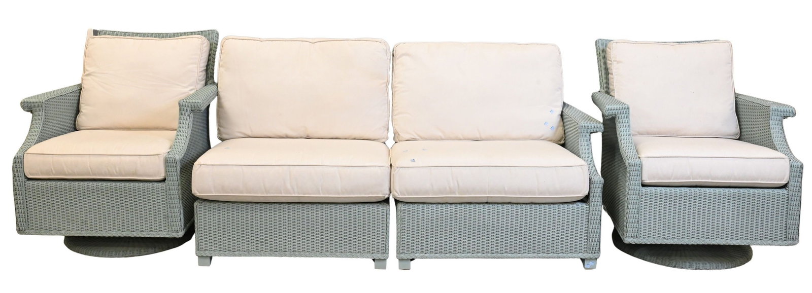 Set of Four Wicker Outdoor Chairs (1 of 5)