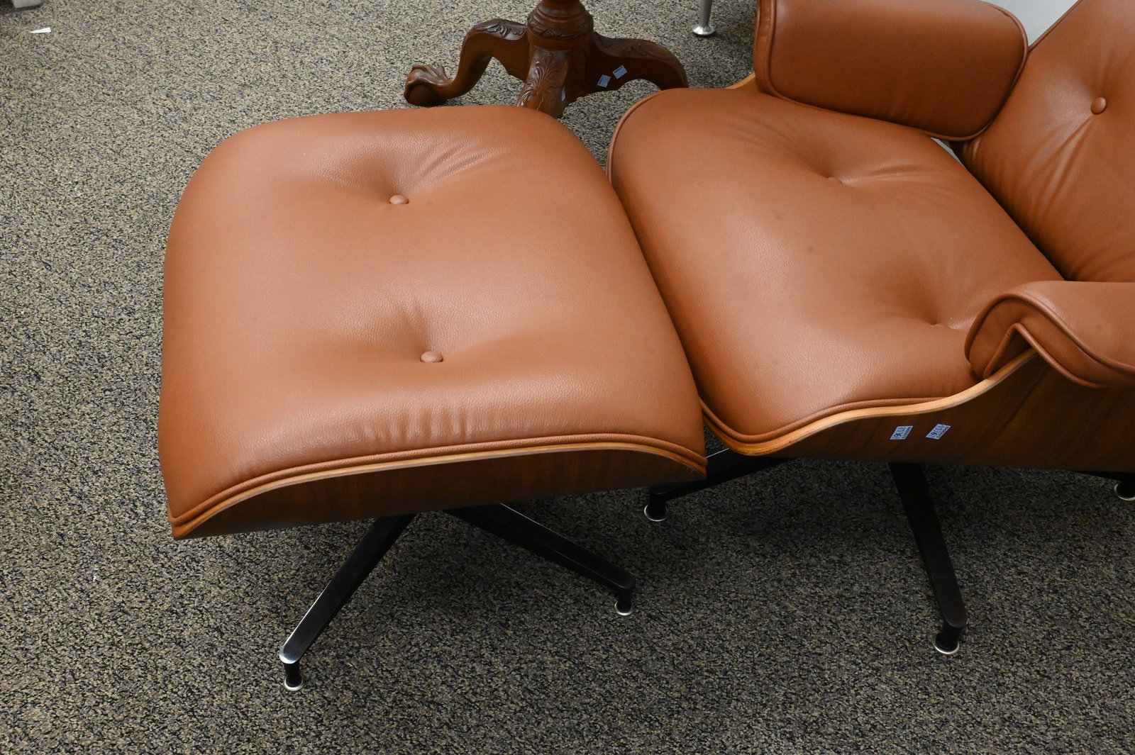 Herman Miller Eames Style Leather Chair and Ottoman - 3