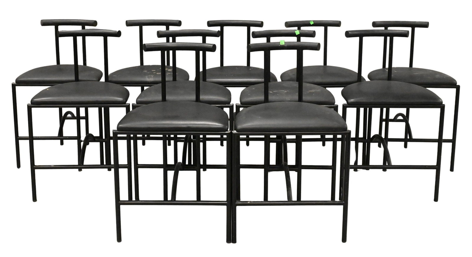Set of Eleven Bieffeplast "Tokyo" Chairs: Set of Eleven Bieffeplast "Tokyo" Chairs designed by Rodney Kinsman, wear throughout height 27 1/2 inches, width 17 inches, depth 16 inches