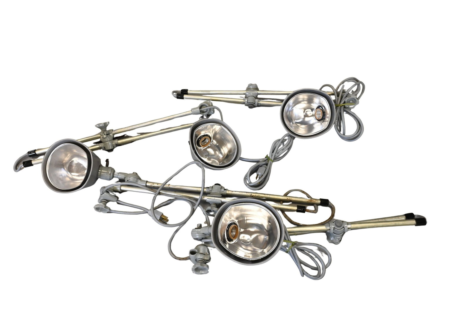 Two Pairs of O.C. White Articulating Industrial Lights (1 of 6)