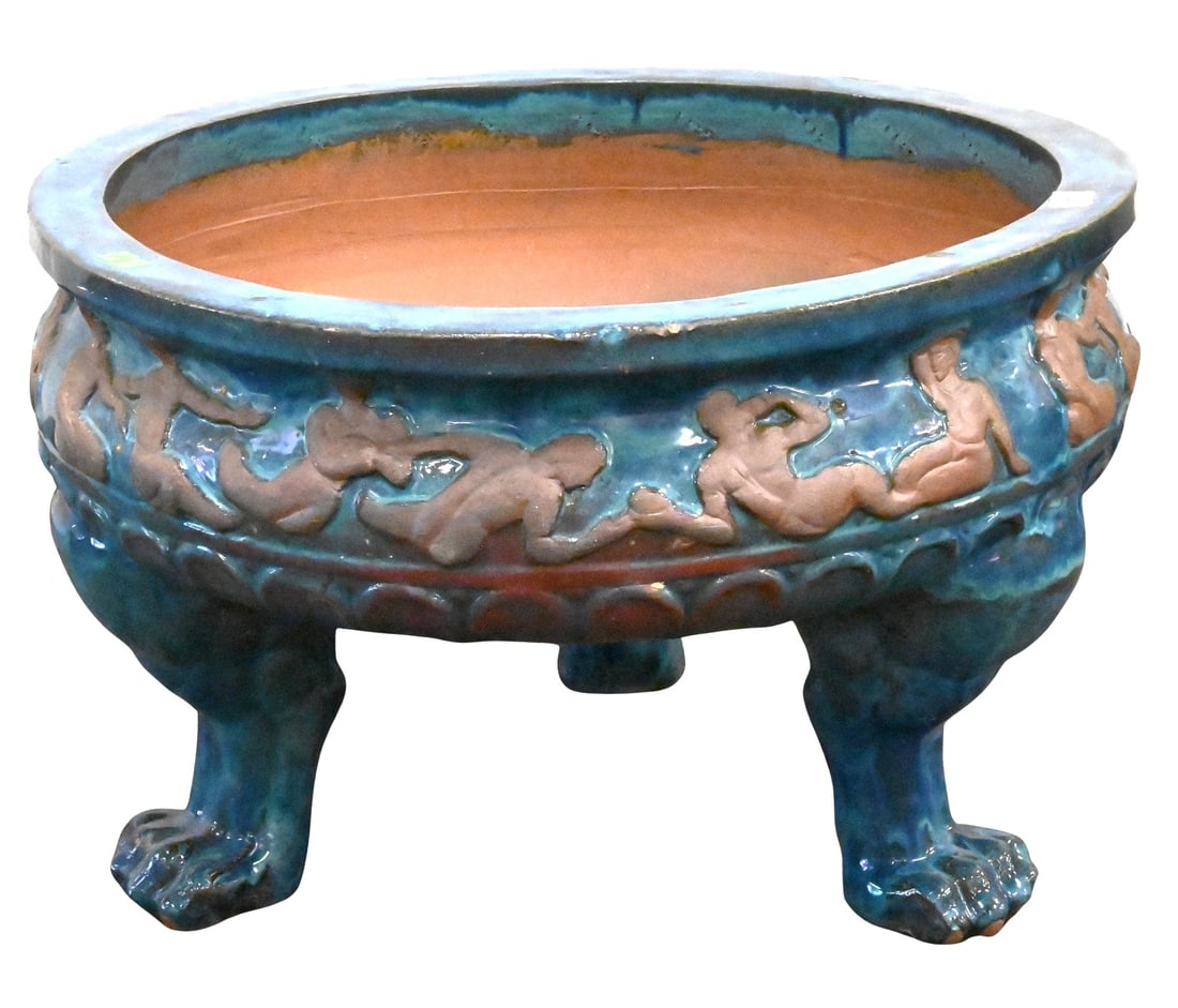 Large Outdoor Glazed Ceramic Jardiniere / Planter (1 of 4)