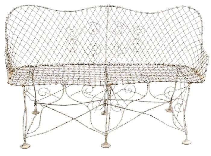 Victorian Outdoor Wire Bench: Victorian Outdoor Wire Bench height 35 inches, length 56 inches, depth 18 inches