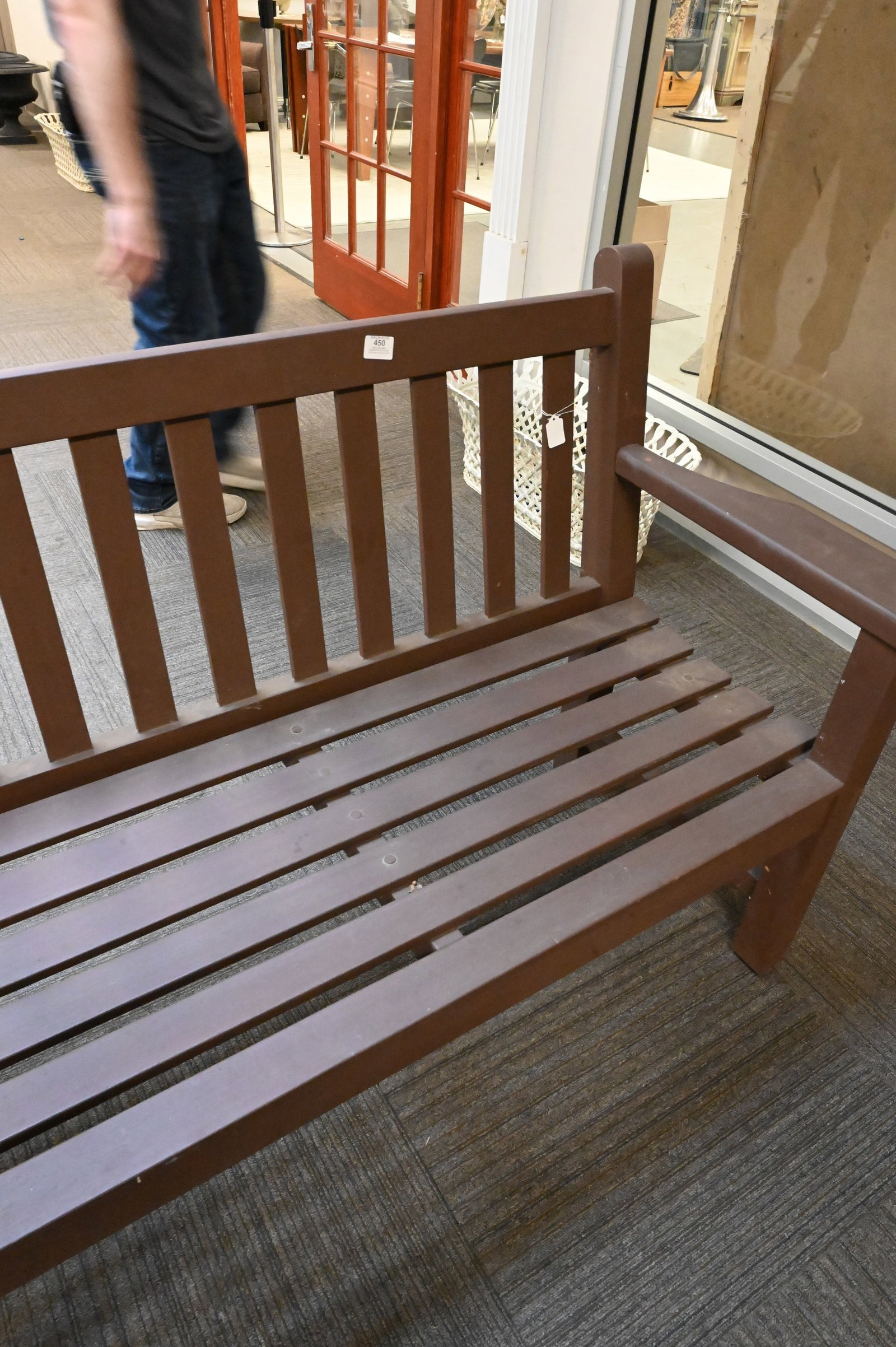 Painted Outdoor Teak Bench - 3