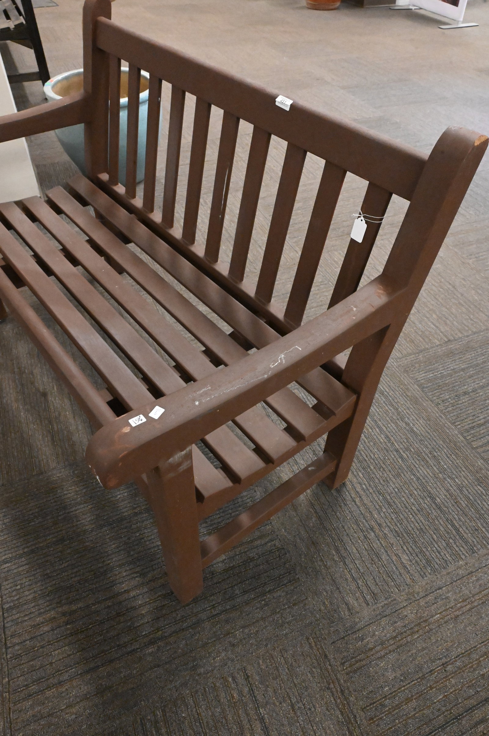 Painted Outdoor Teak Bench - 2