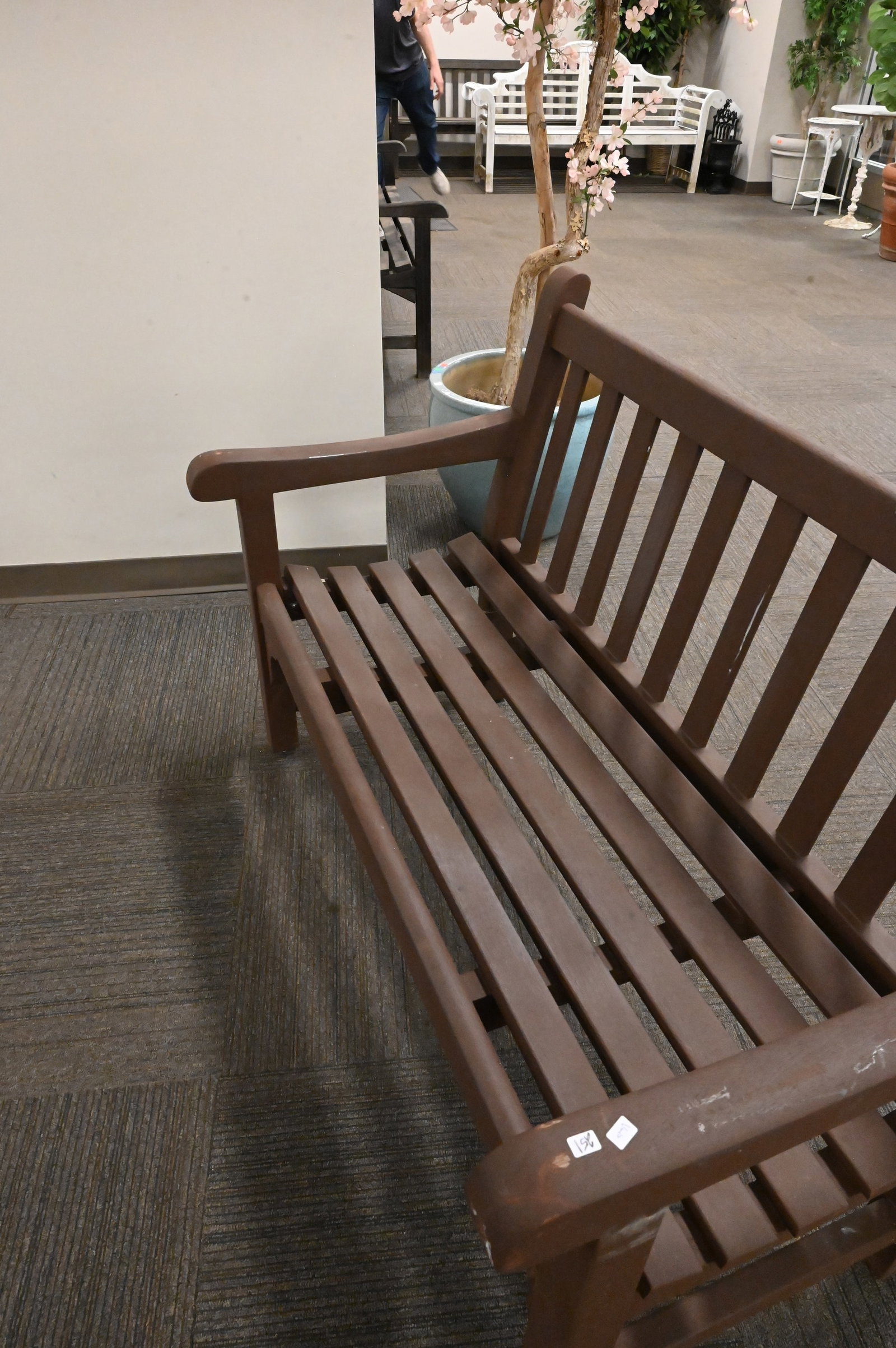 Painted Outdoor Teak Bench - 3