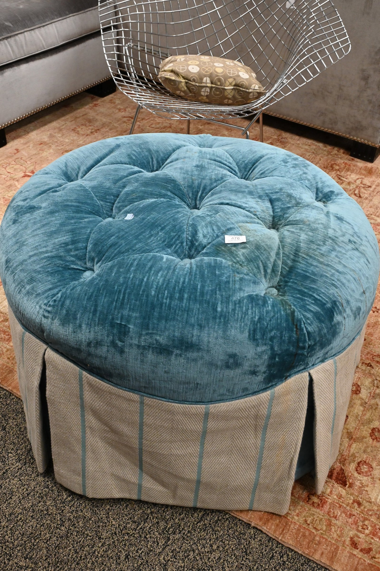 Custom Upholstered Ottoman Pouf - 3