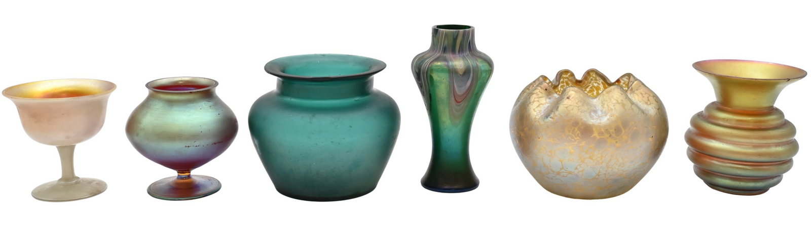 Six Piece Loetz and Art Deco and Nouveau Glass Lot (1 of 7)