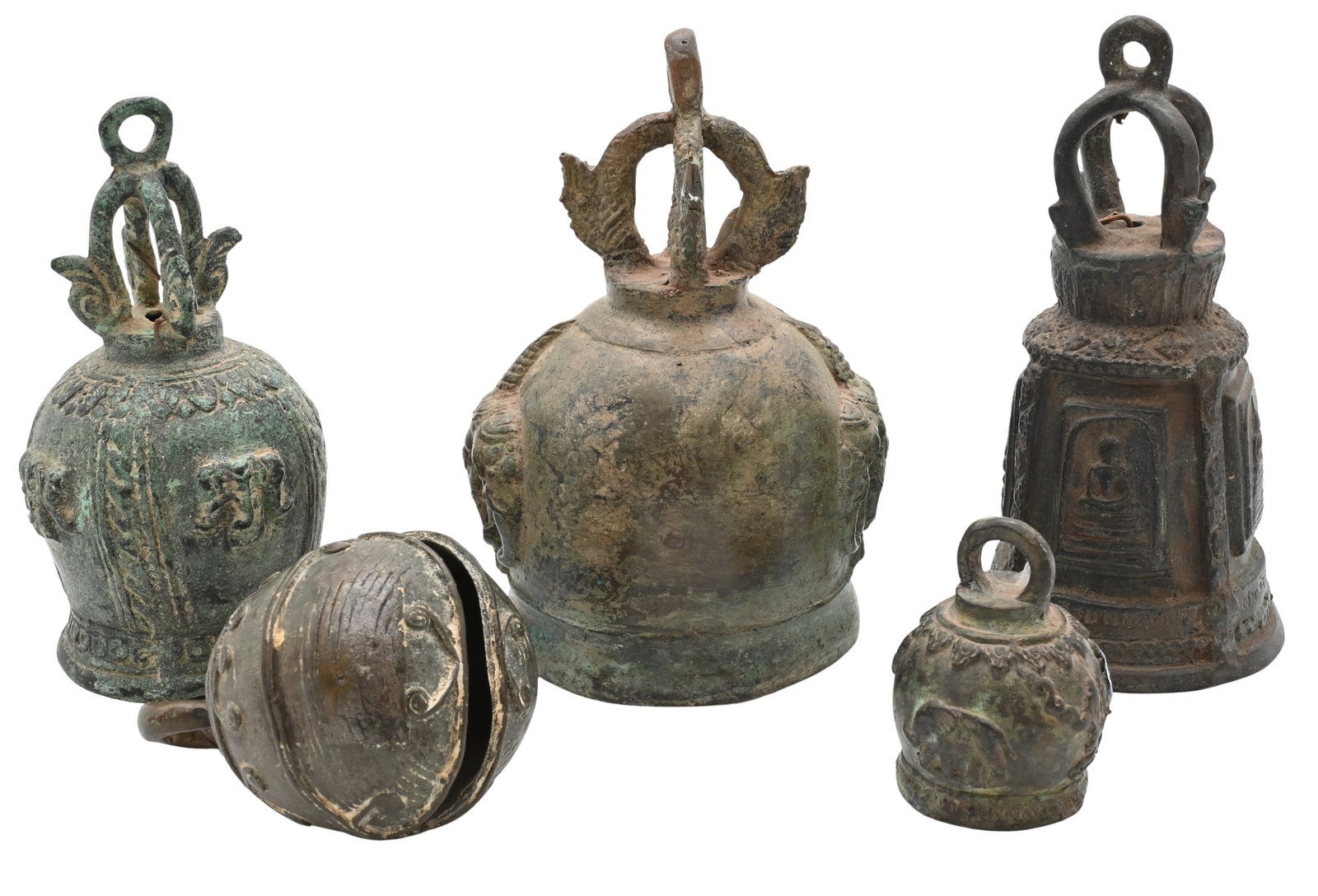 Five Archaic Burmese Bronze Temple Bells (1 of 7)