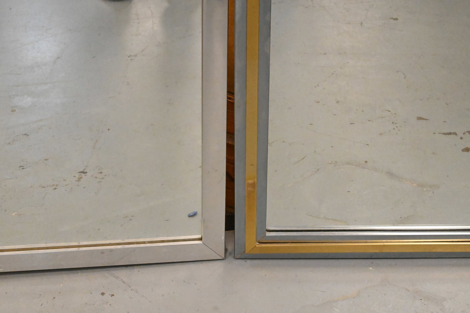 Two Large Maison Jansen Style Chrome Mirrors - 3