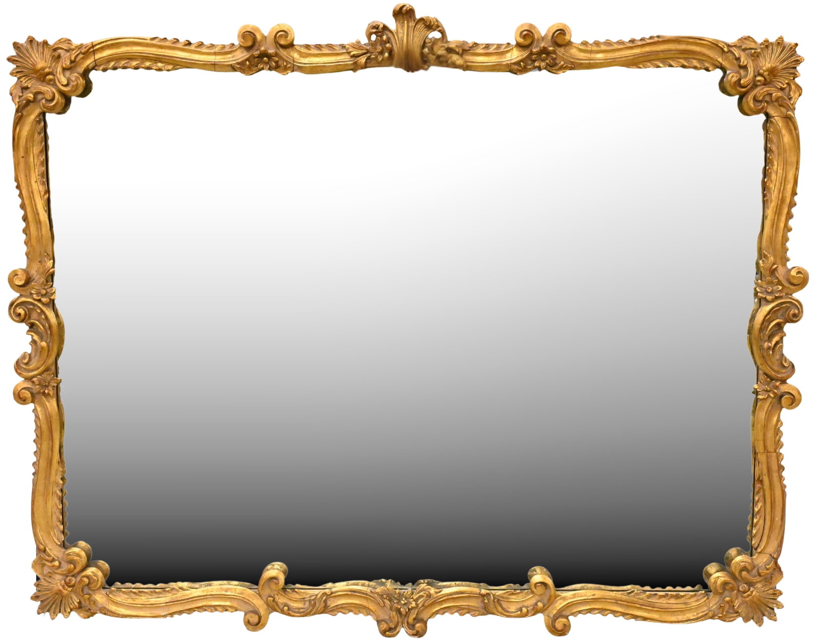 Large Giltwood Carved Mirror: Large Giltwood Carved Mirror 42" x 52"