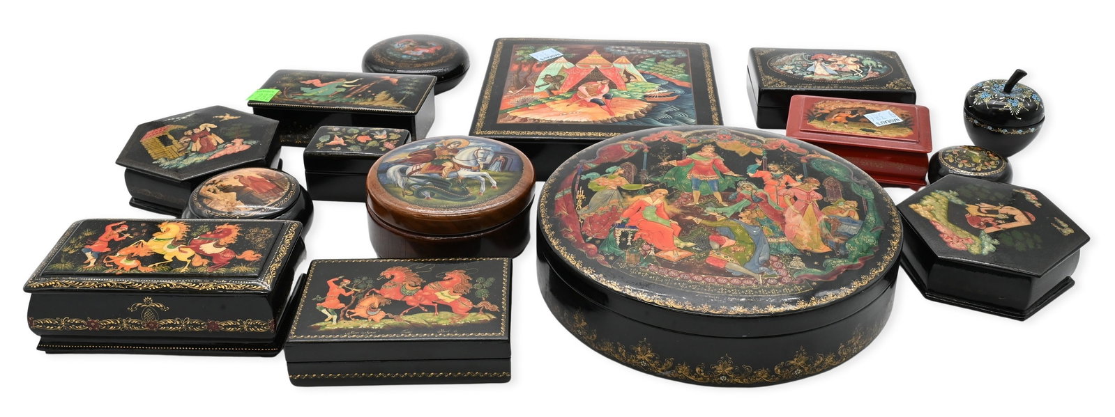 Group of 15 Russian Lacquer Boxes (1 of 5)