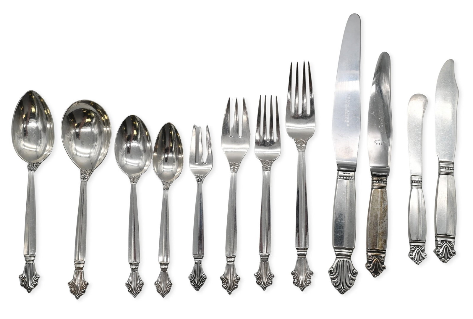 Georg Jensen “Acanthus?? 167 Piece Sterling Silver Flatware Service (1 of 4)