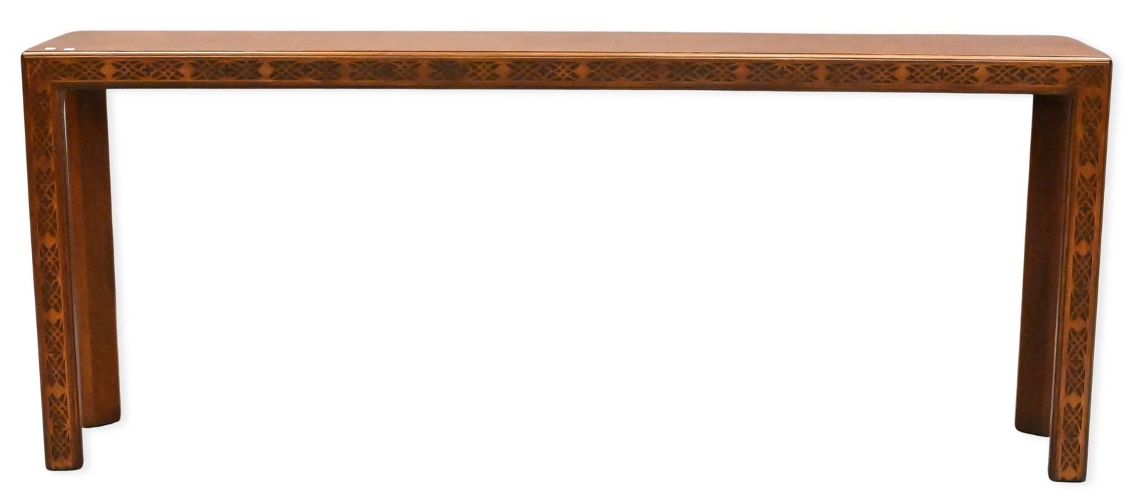 Mahogany Chippendale Style Hall Table: Mahogany Chippendale Style Hall Table height 29 inches, top 13" x 71 1/2"