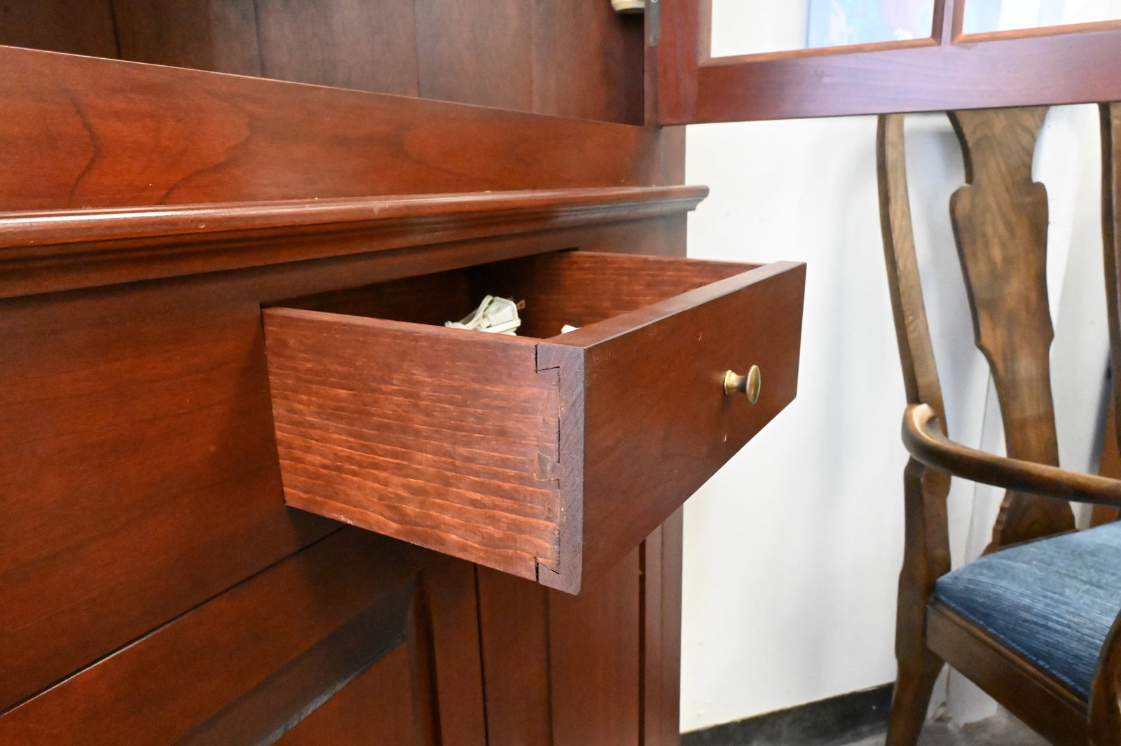 Benchmade Dark Cherry Two Part Corner Cabinet - 4