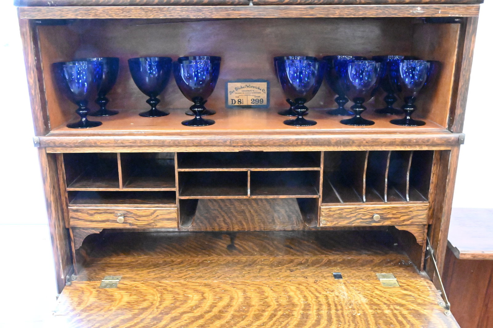 Globe Wernicke Oak Seven Section Stacking Bookcase - 4