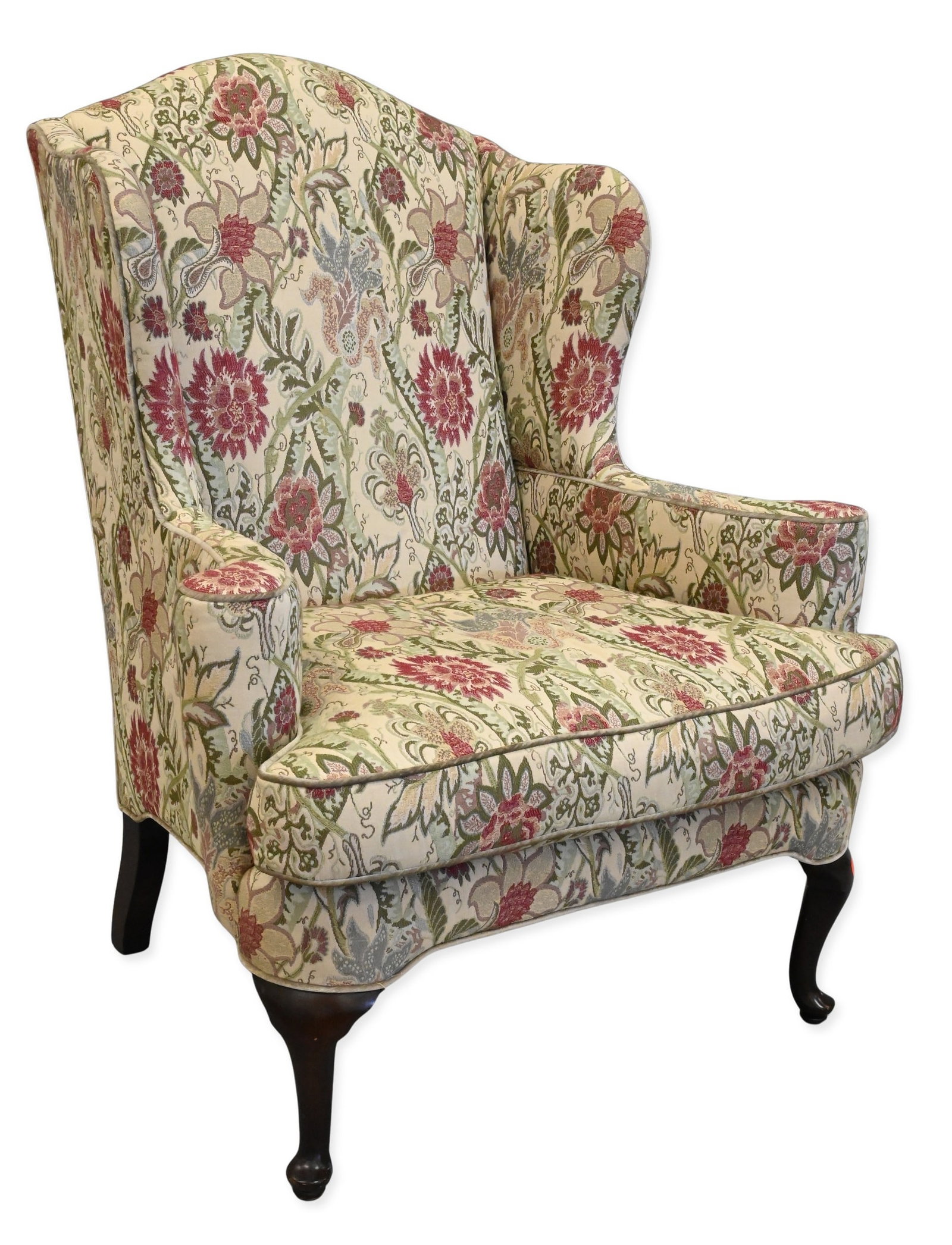 Drexel Heritage Wingback Upholstered Chair: Drexel Heritage Wingback Upholstered Chair from the Upholstery Collection. 48" high, 38" wide.