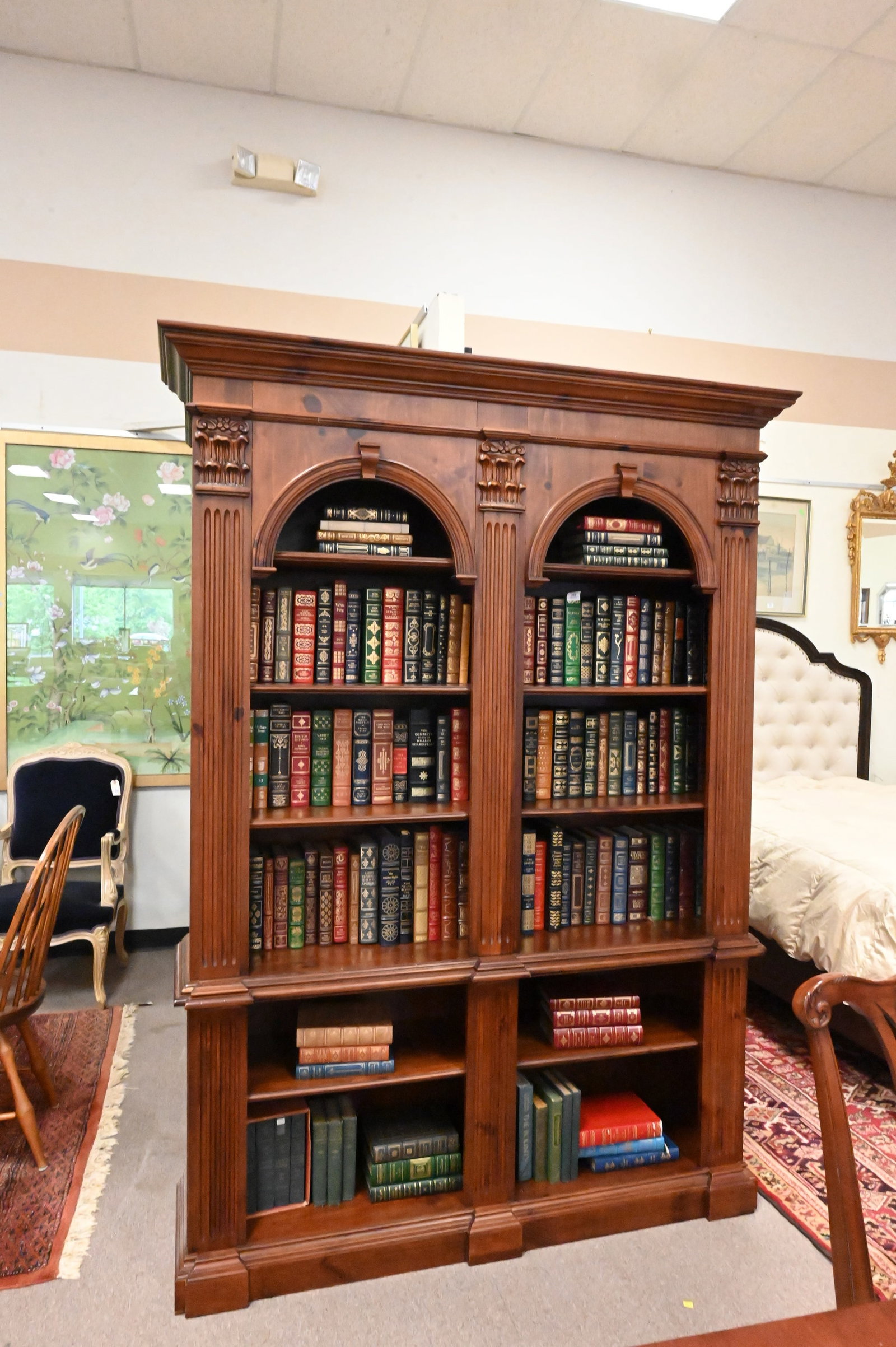 Chippendale Style Two Part Bookshelf - 2