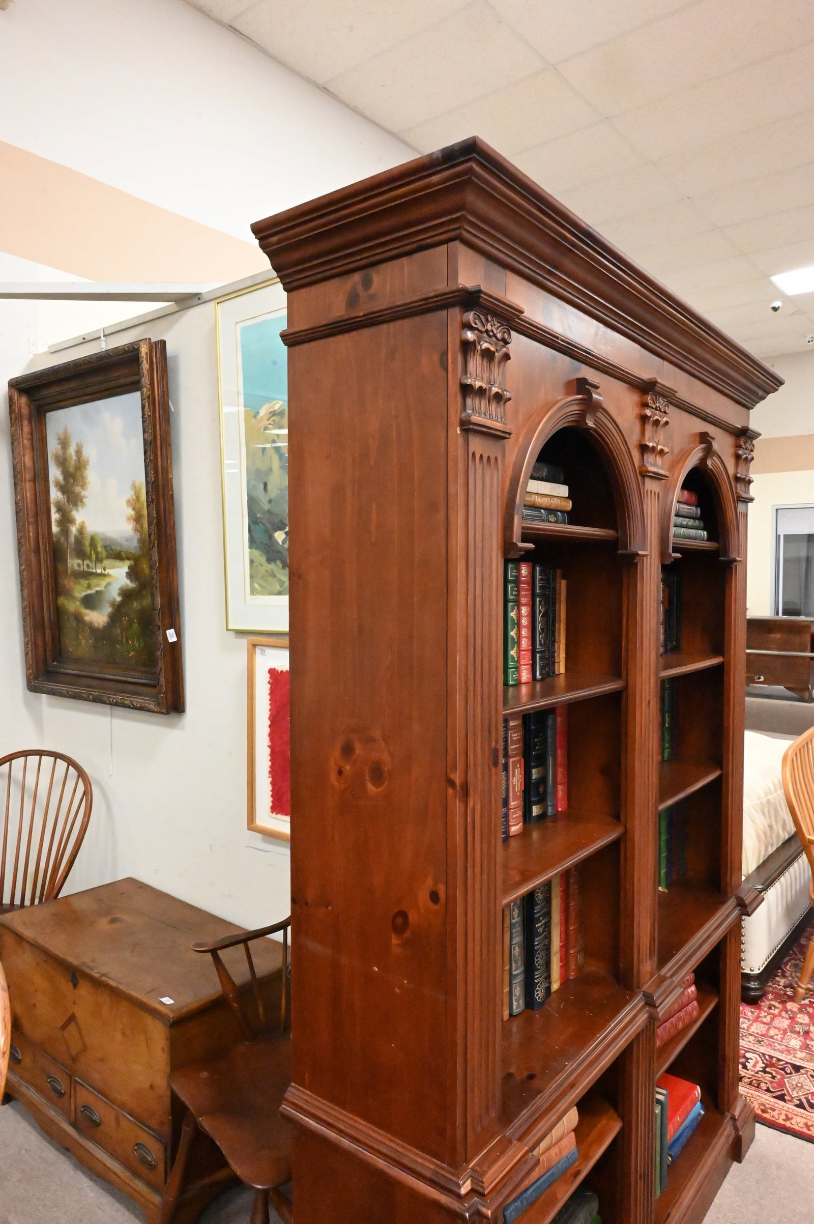 Chippendale Style Two Part Bookshelf - 3