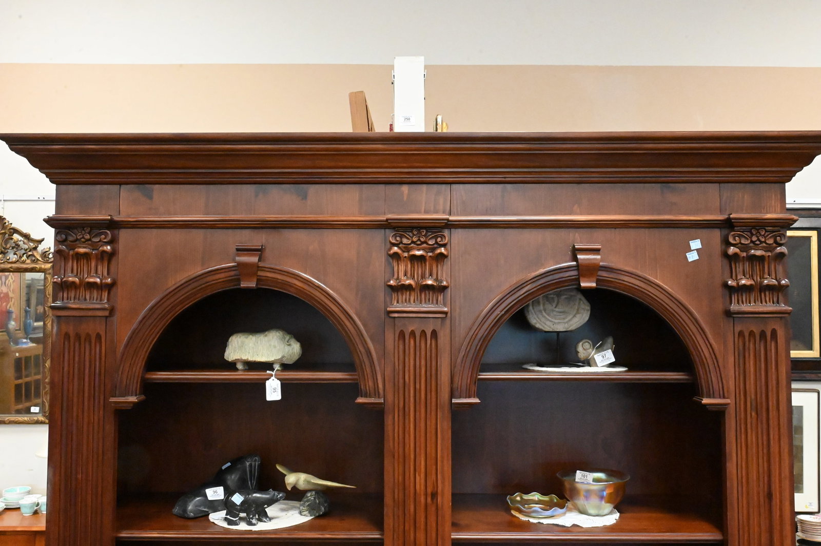 Chippendale Style Two Part Bookshelf - 3