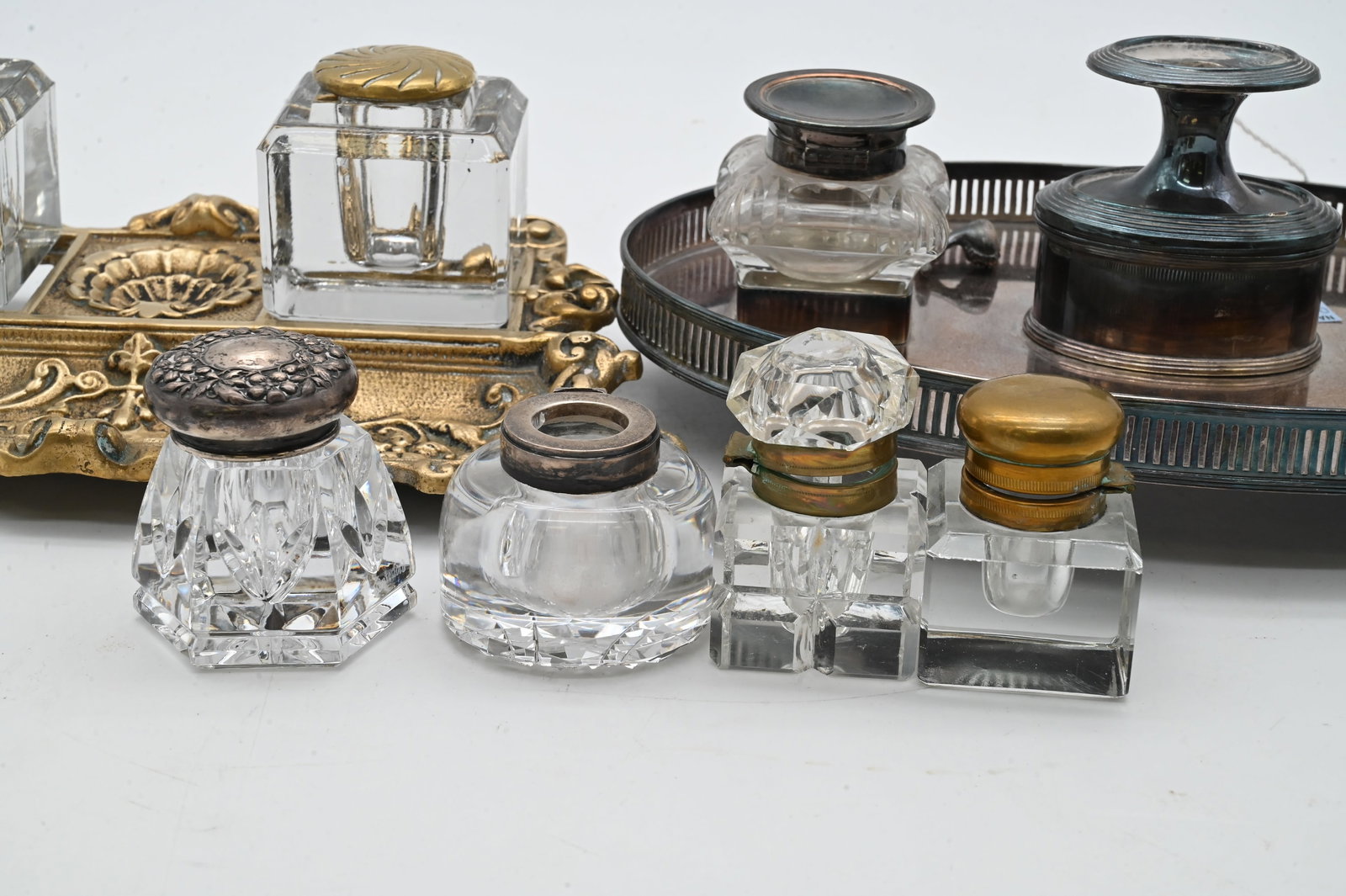 Six Piece Inkwell Stand Group - 2