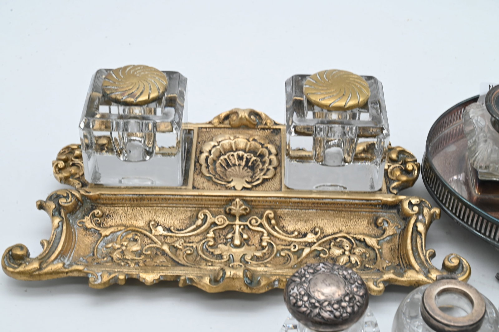 Six Piece Inkwell Stand Group - 3