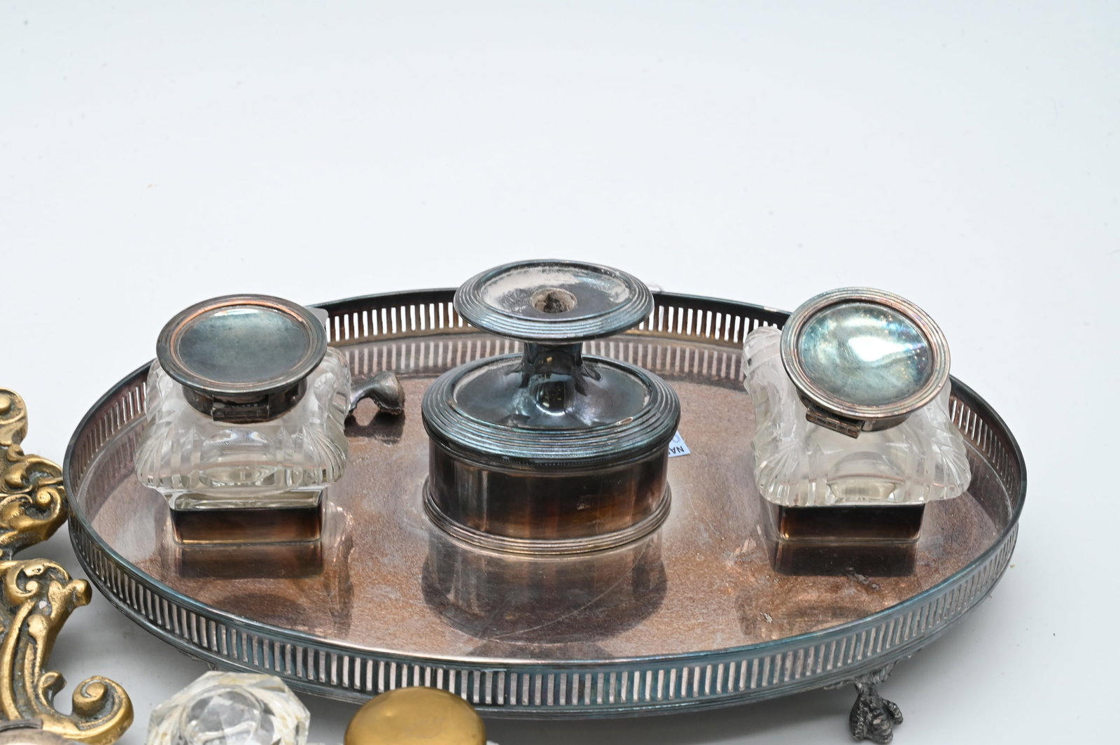 Six Piece Inkwell Stand Group - 4